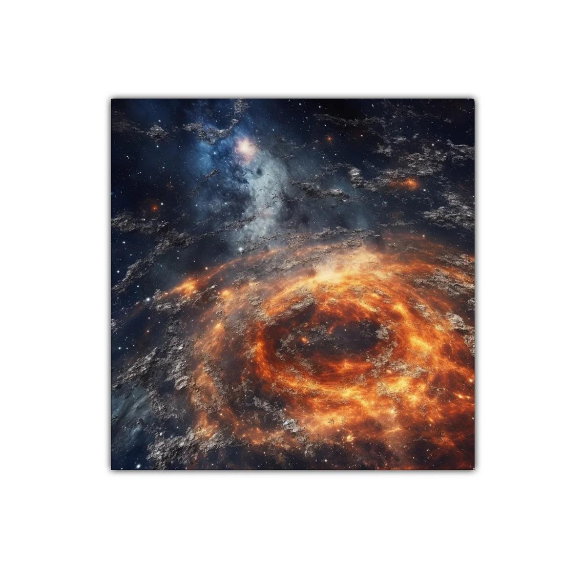 Galaxia en llamas con destellos cósmicos vibrantes — imagen principal