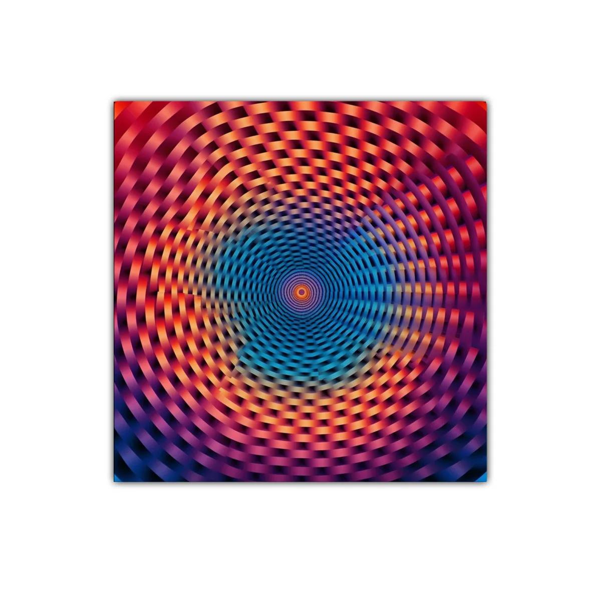 Cuadro abstracto con espiral caleidoscópica vibrante y dinámica — imagen principal