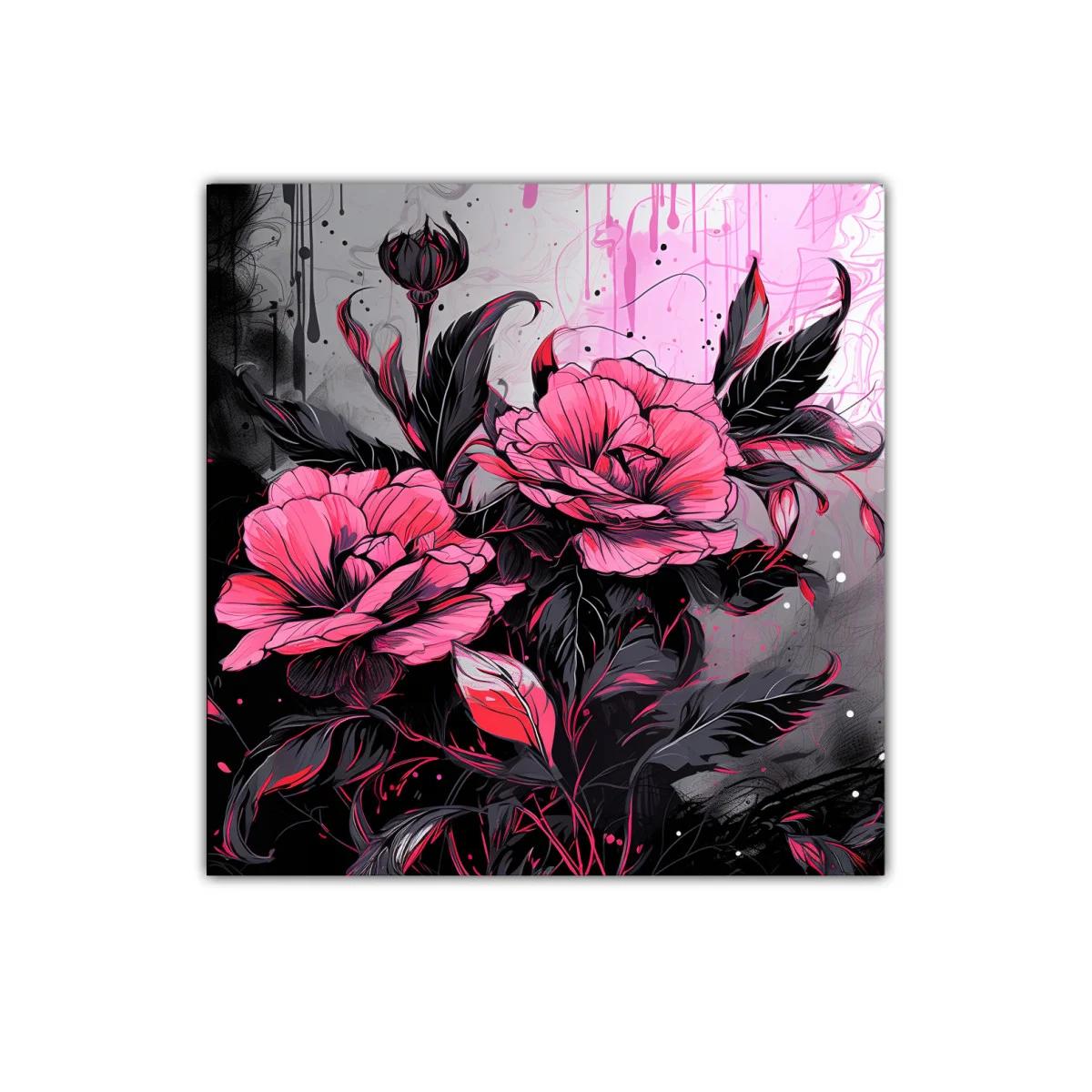 Flores vibrantes con contrastes intensos y elegancia moderna