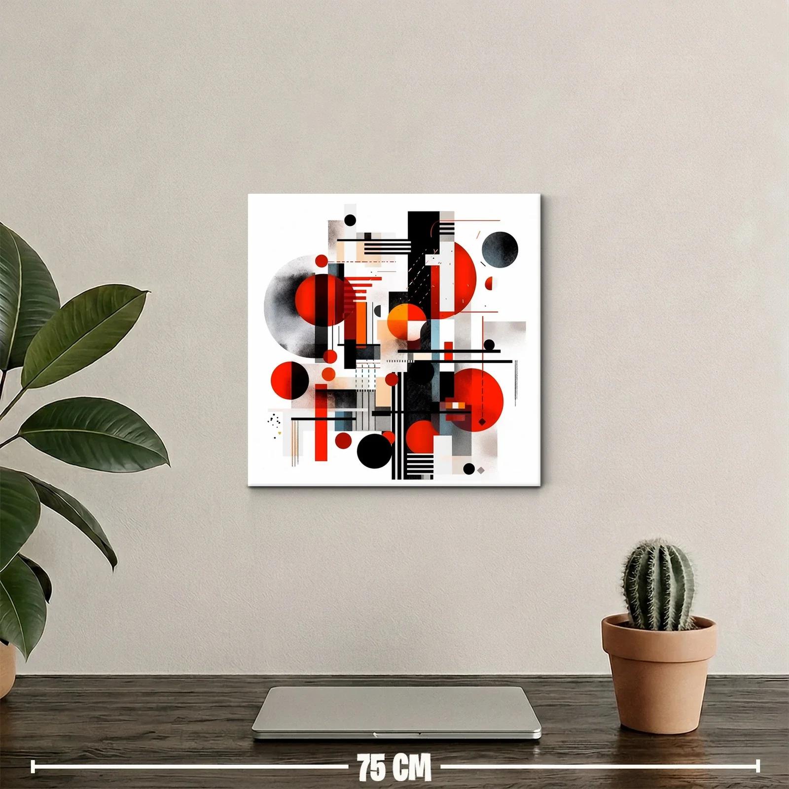 Composición abstracta con formas geométricas en rojo y negro — miniatura 2