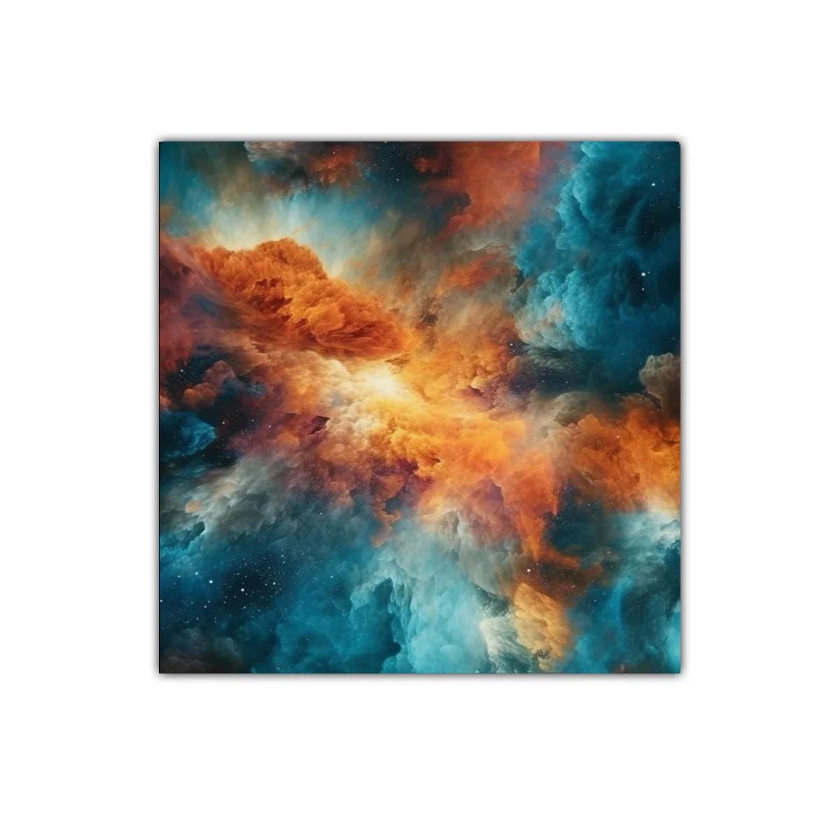 Cuadro decorativo con explosión cósmica de colores vivos