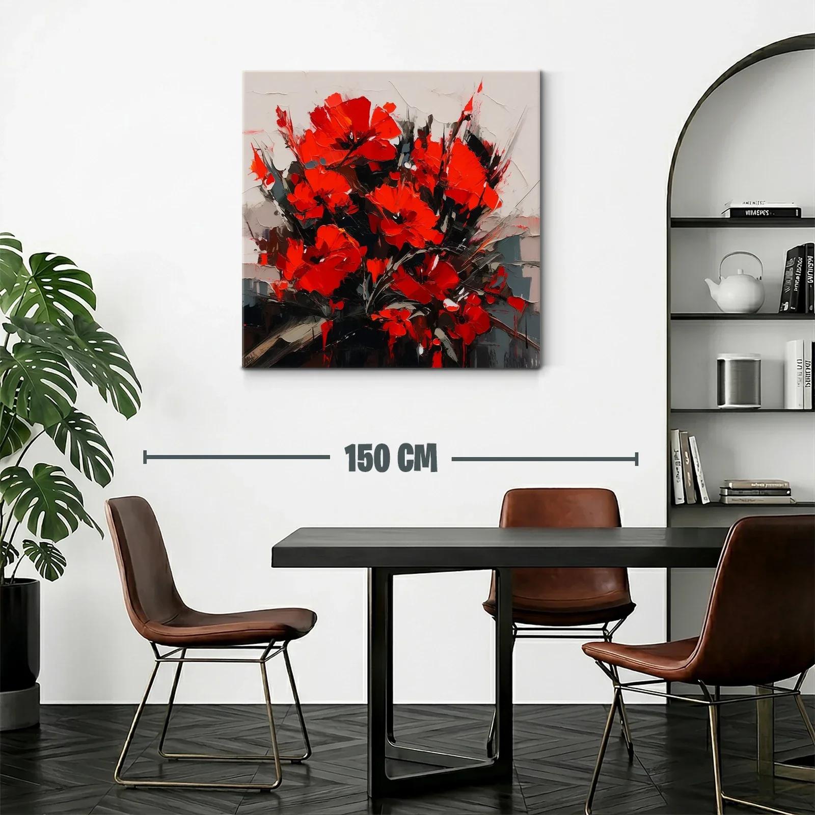 Composición vibrante de flores rojas con contraste oscuro — miniatura 2
