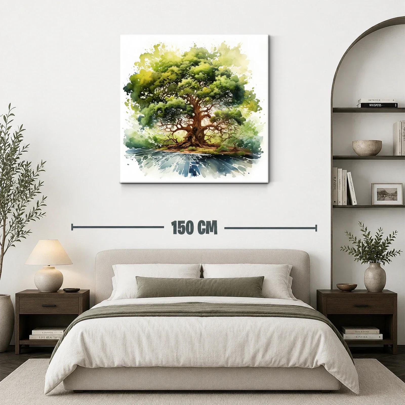 Impresionante árbol frondoso con reflejo en agua serena — miniatura 3