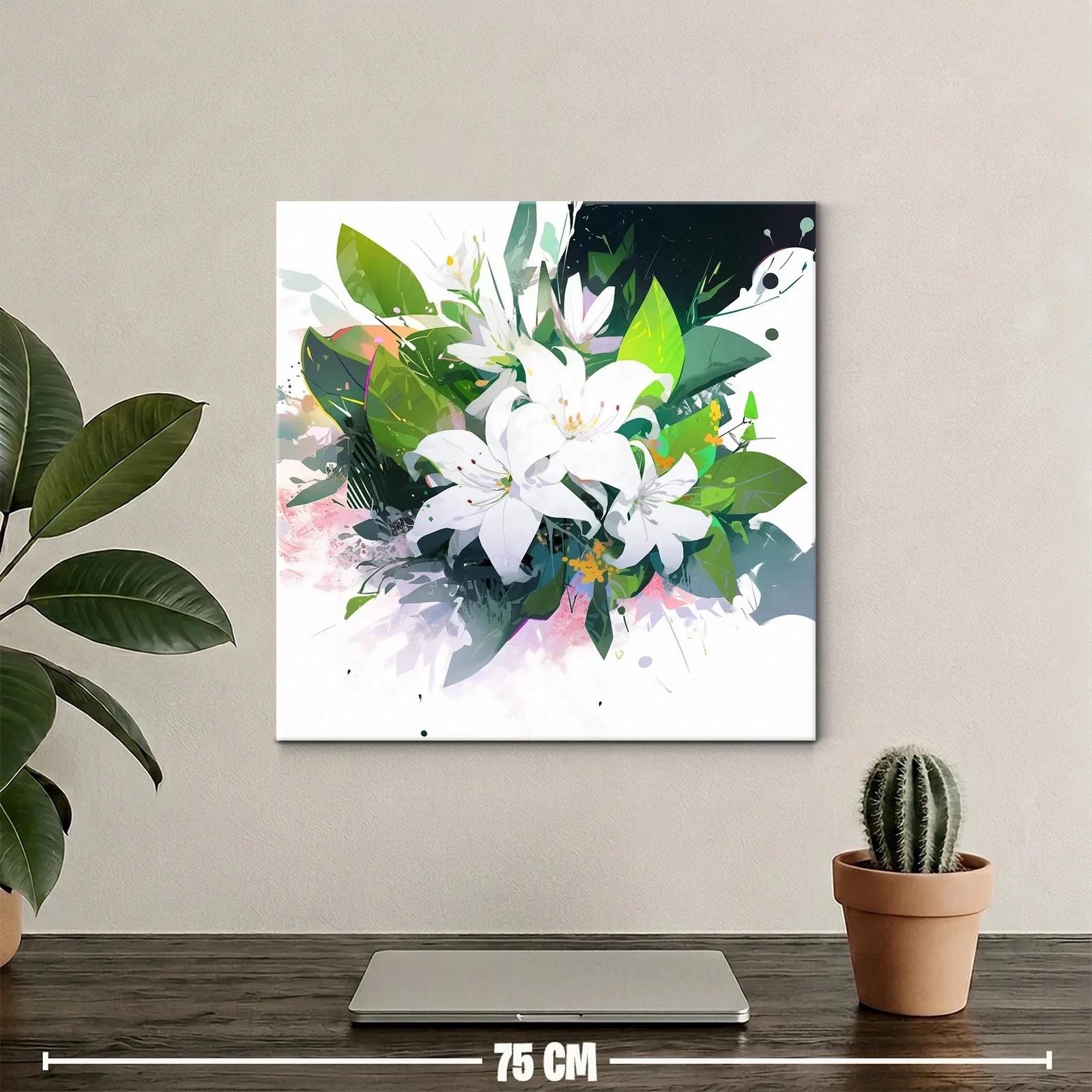 Elegancia natural con bouquet de lirios blancos y hojas verdes — miniatura 2