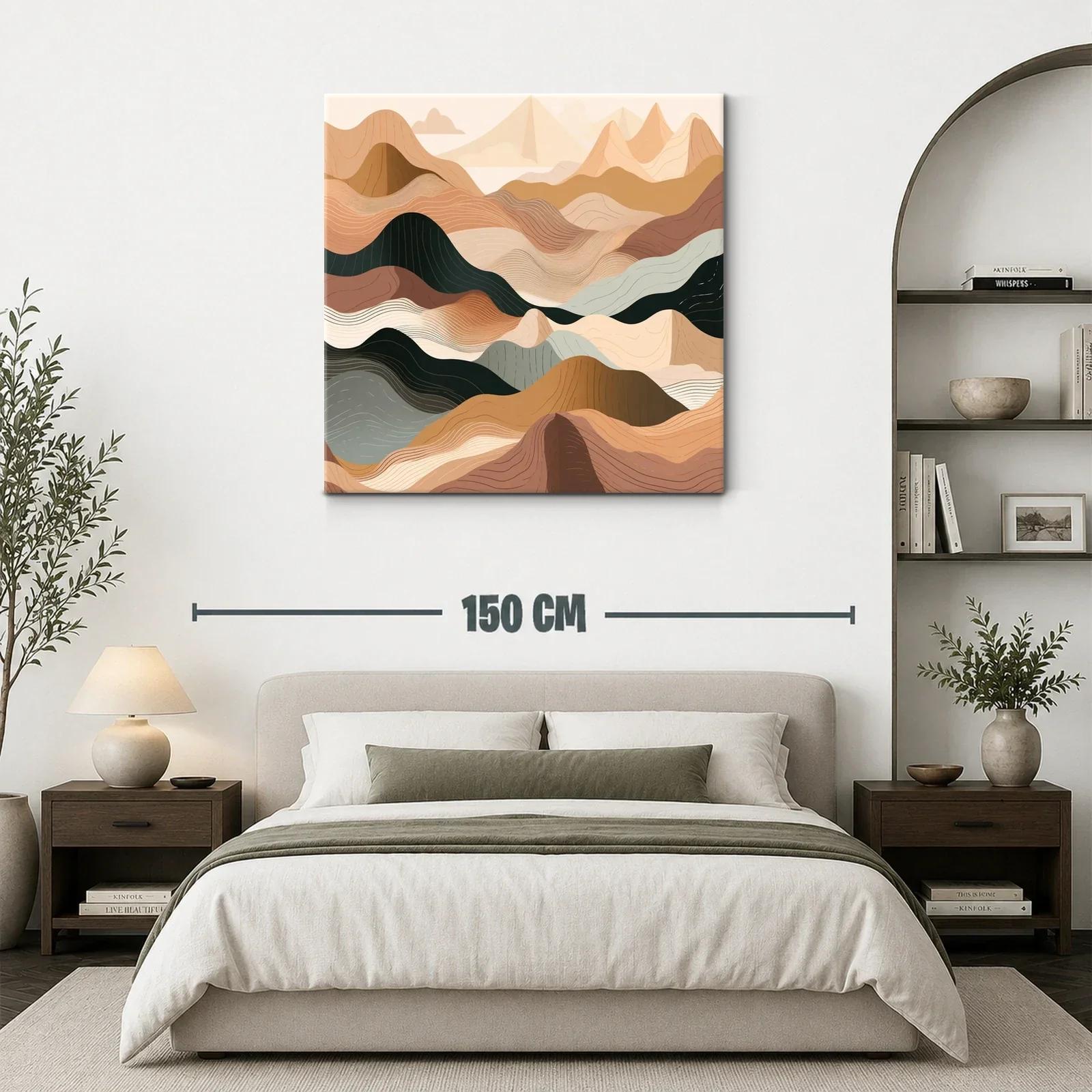 Paisaje abstracto en tonos tierra y negro elegante — miniatura 3