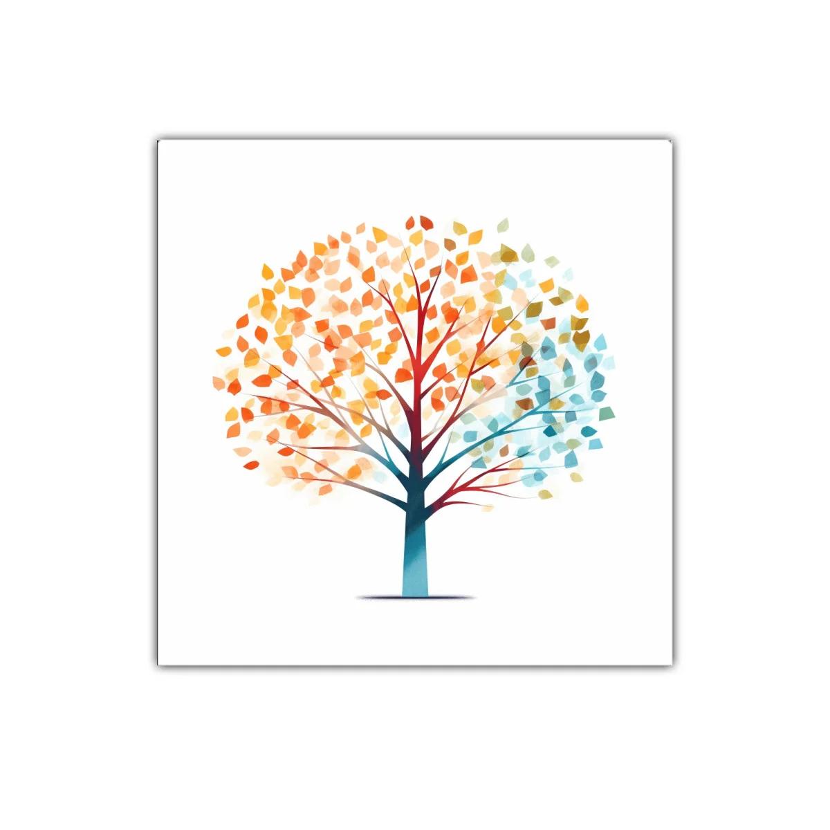 Árbol colorido con hojas en tonos cálidos y fríos — imagen principal