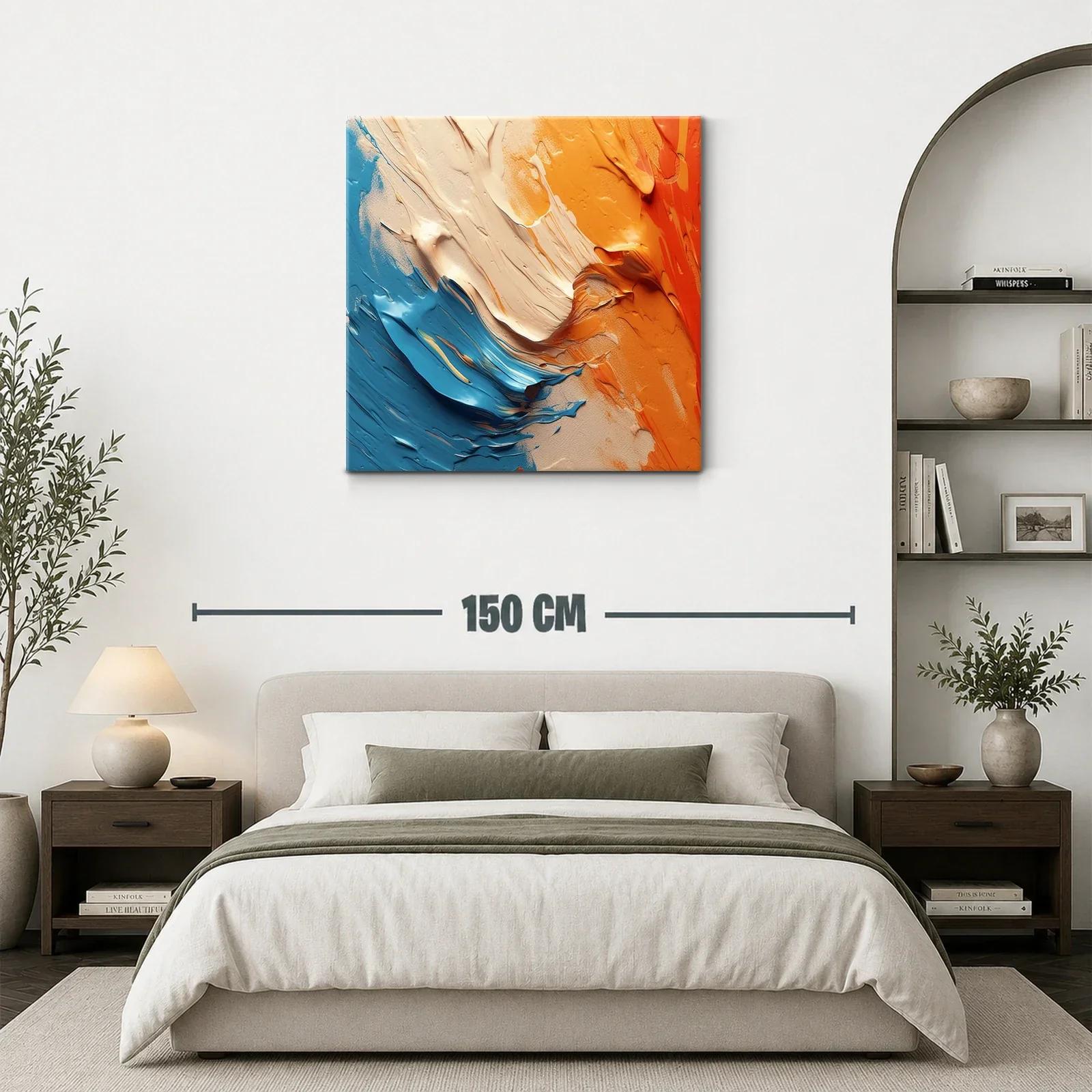 Composición vibrante en tonos azul y naranja fluido — miniatura 3