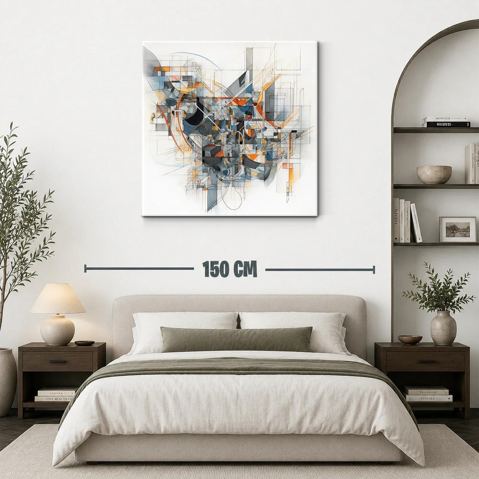 Composición abstracta con líneas geométricas y tonos cálidos — miniatura 3
