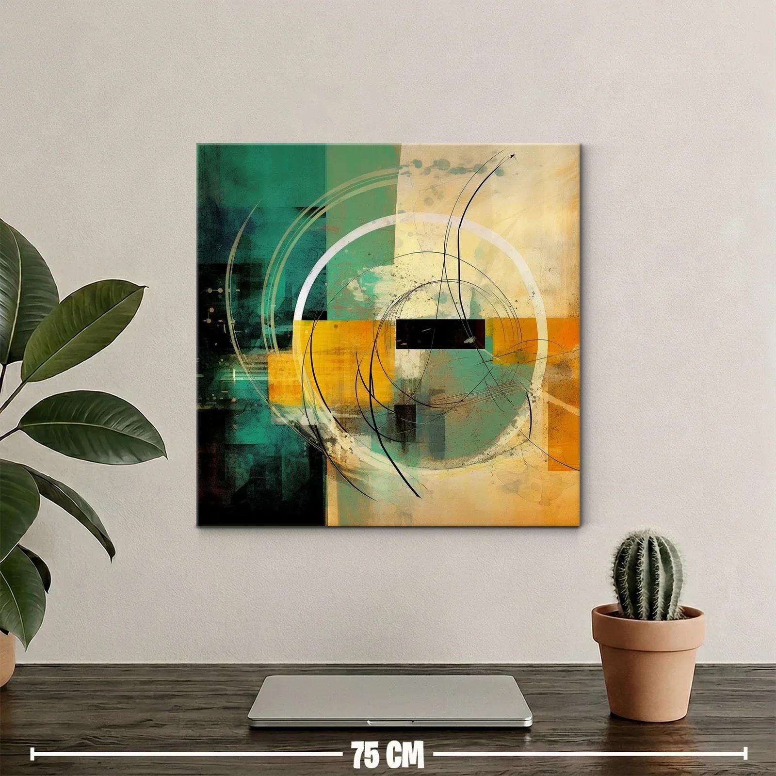 Composición abstracta con círculos y trazos dinámicos — miniatura 2