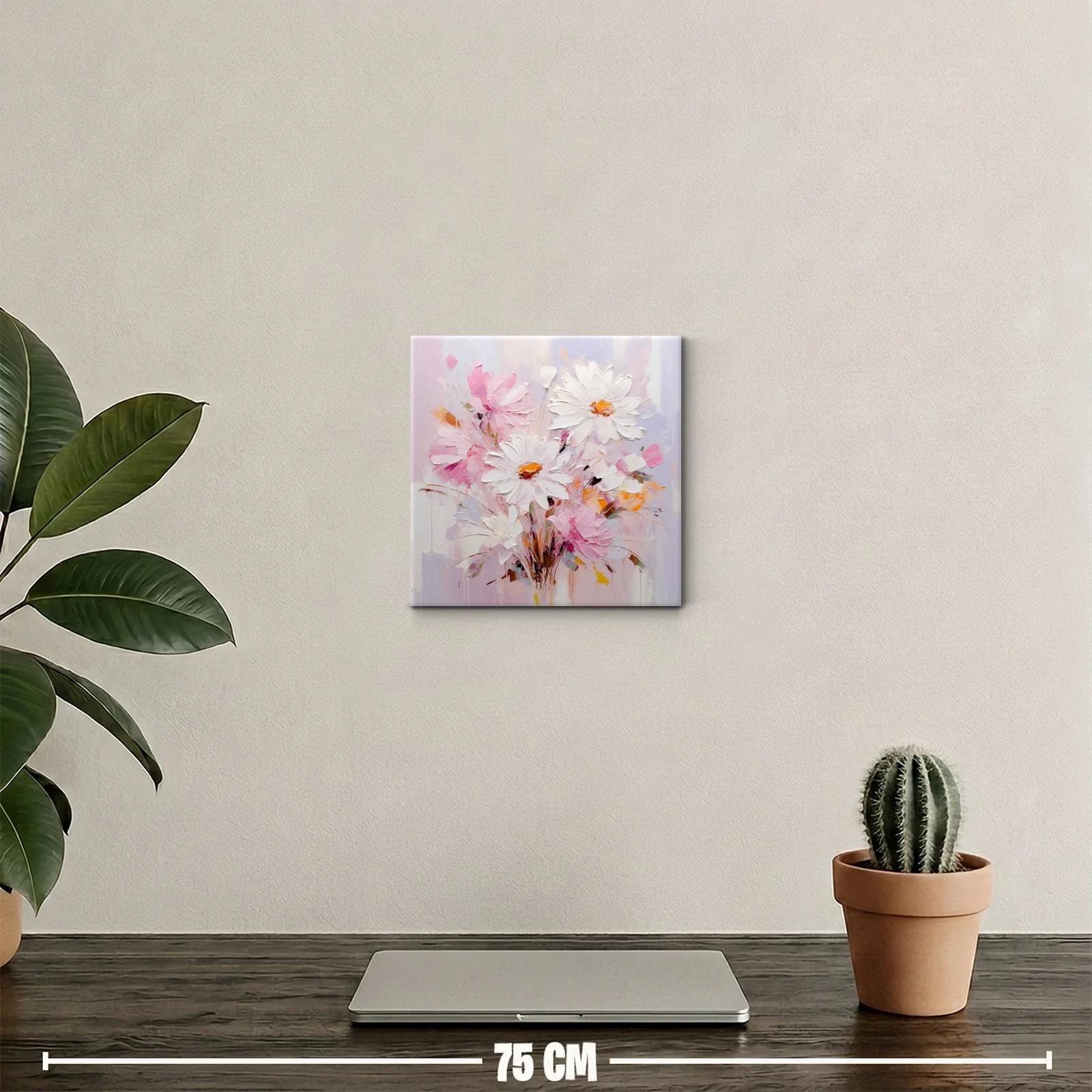 Cuadro floral con margaritas en tonos suaves y delicados — miniatura 2