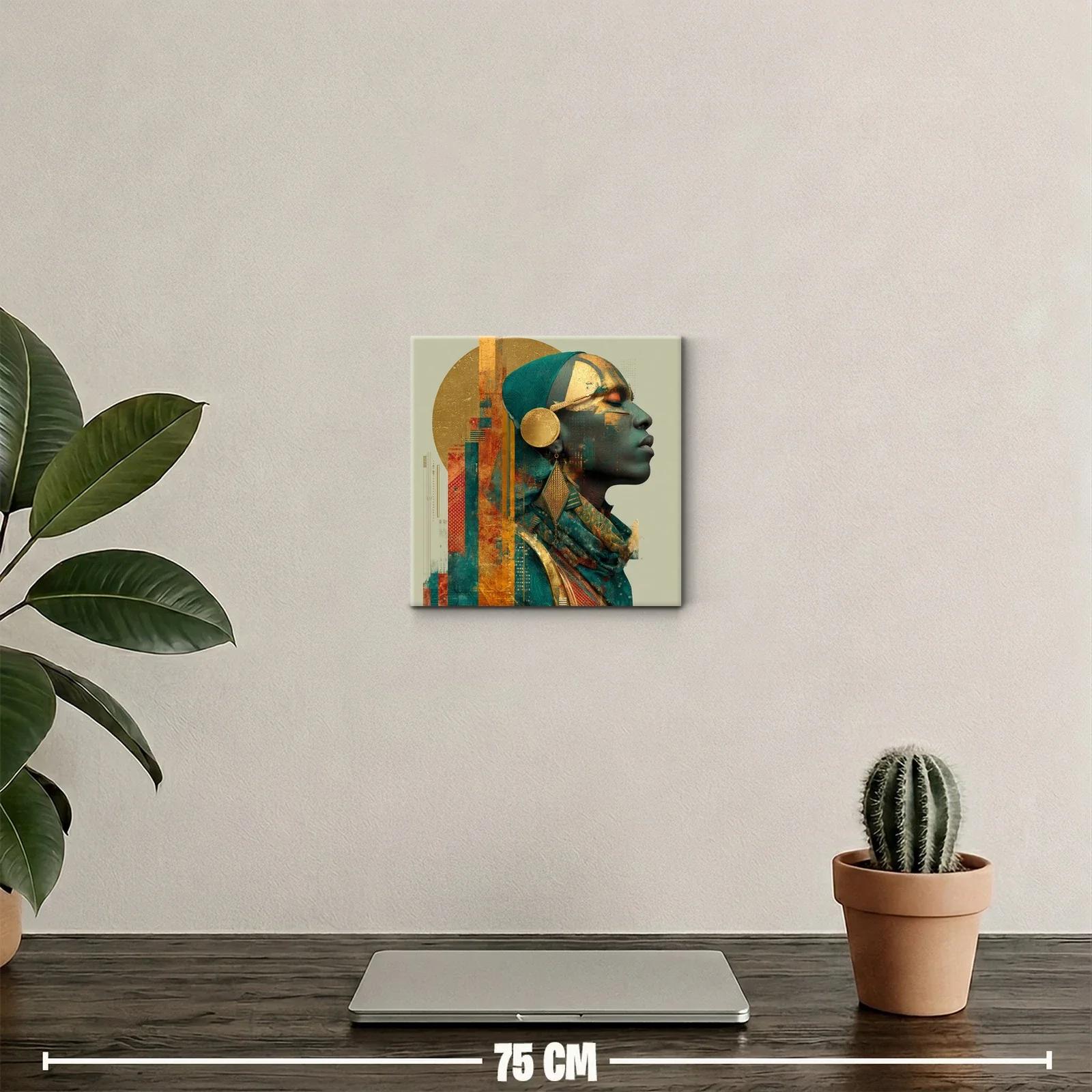 Retrato femenino con tonos dorados y verdes intensos — miniatura 2