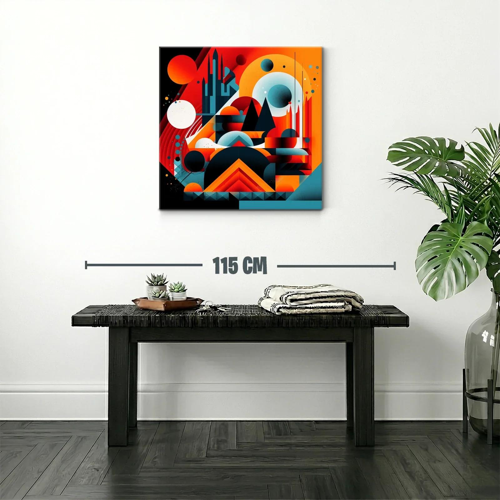 Composición geométrica vibrante con figuras abstractas y contrastes intensos — miniatura 2