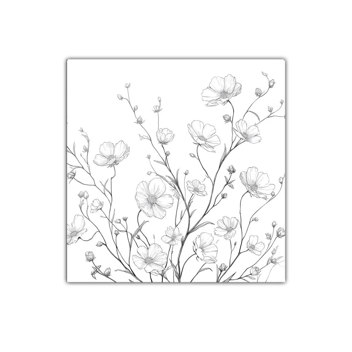 Elegante composición botánica con flores delicadas en líneas finas — imagen principal