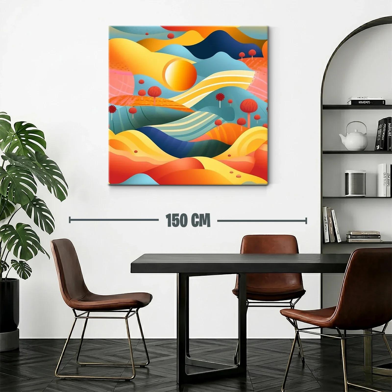 Paisaje abstracto en ondas cálidas y tonos vibrantes — miniatura 2