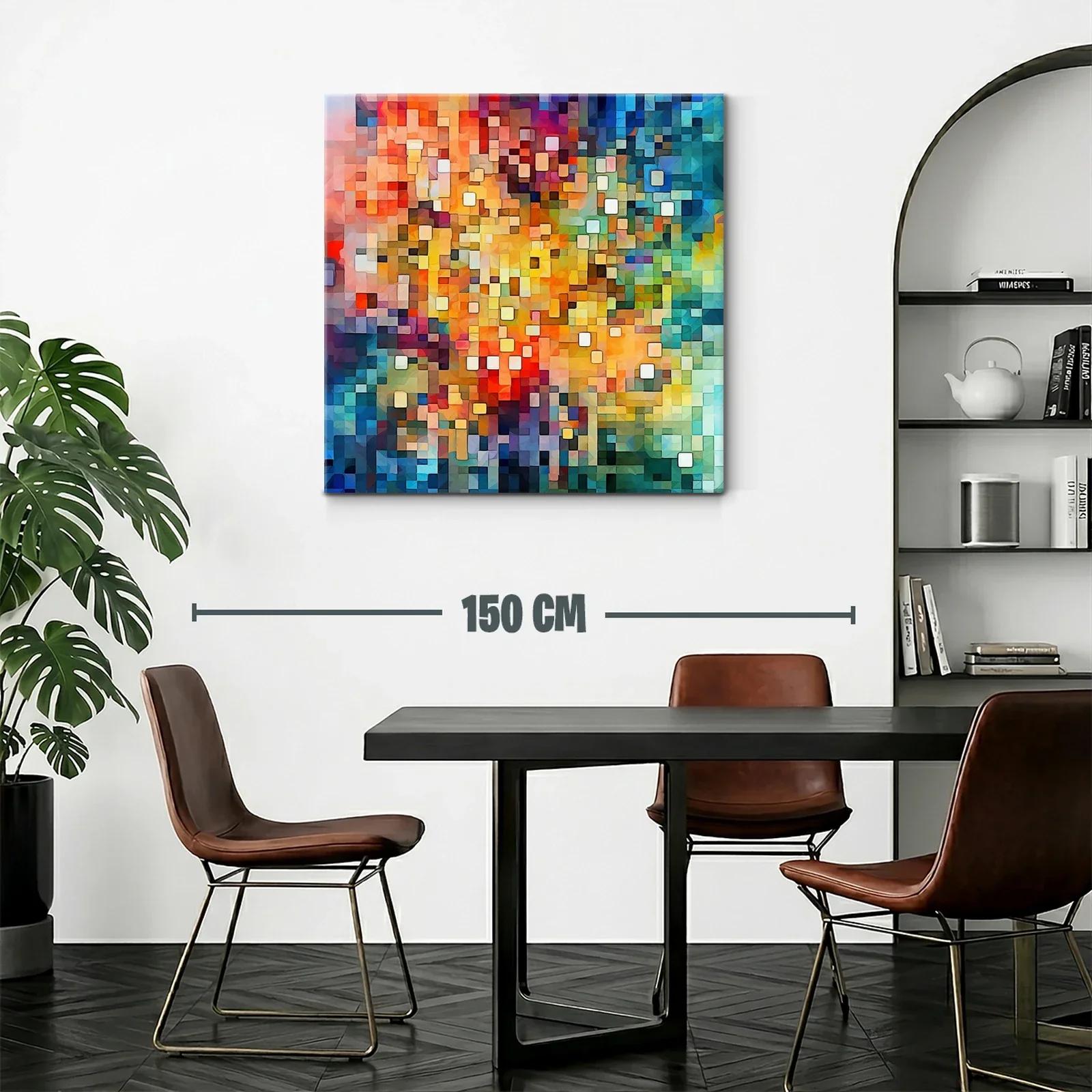 Composición abstracta vibrante con tonos cálidos y fríos — miniatura 2