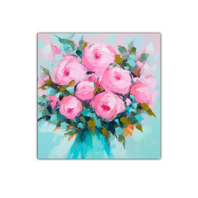 Ramo de rosas rosas vibrantes con follaje fresco