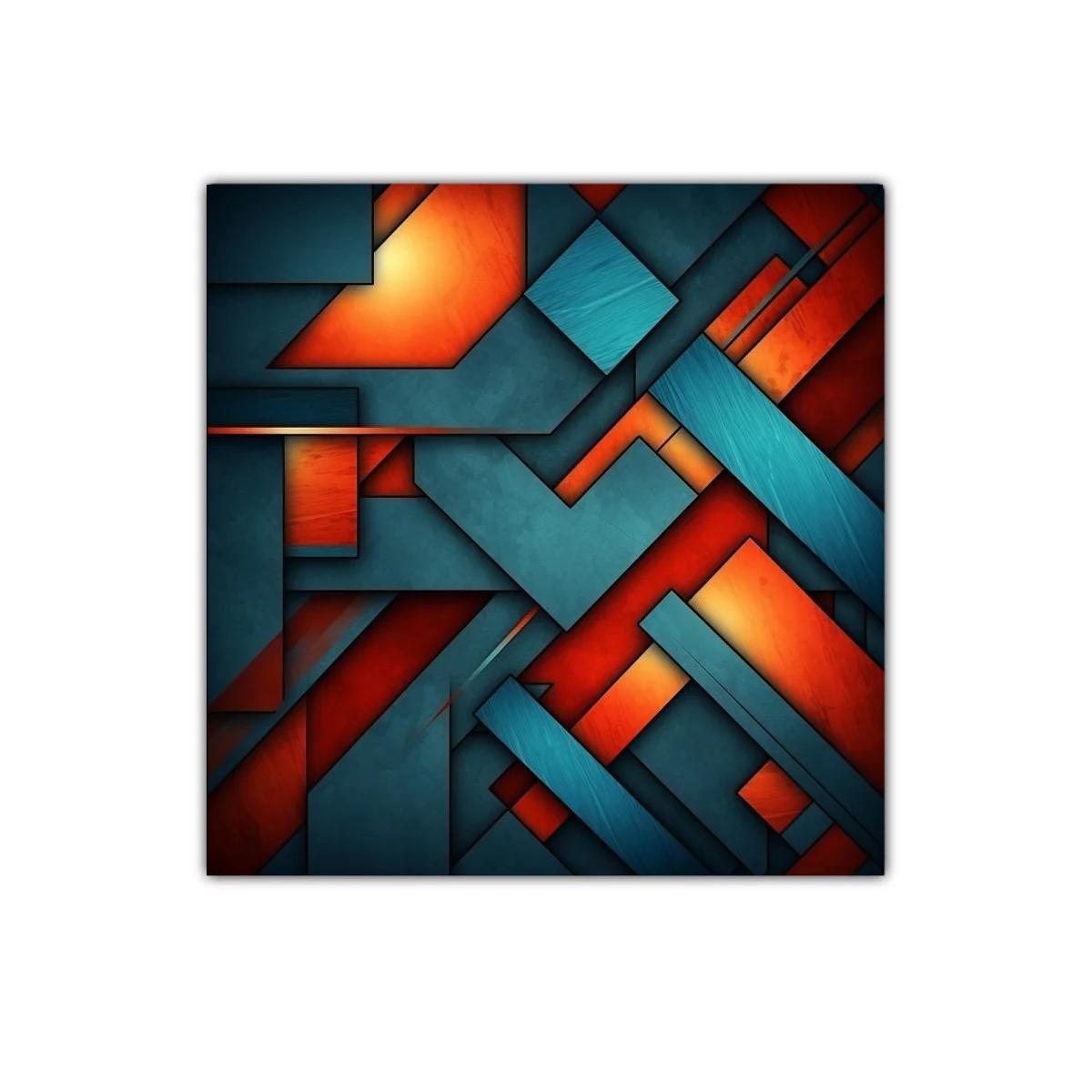 Composición geométrica abstracta en tonos naranja y azul — imagen principal