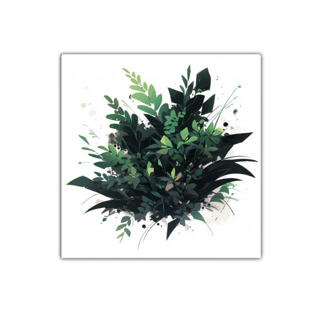 Cuadro decorativo con composición de hojas verdes vibrantes