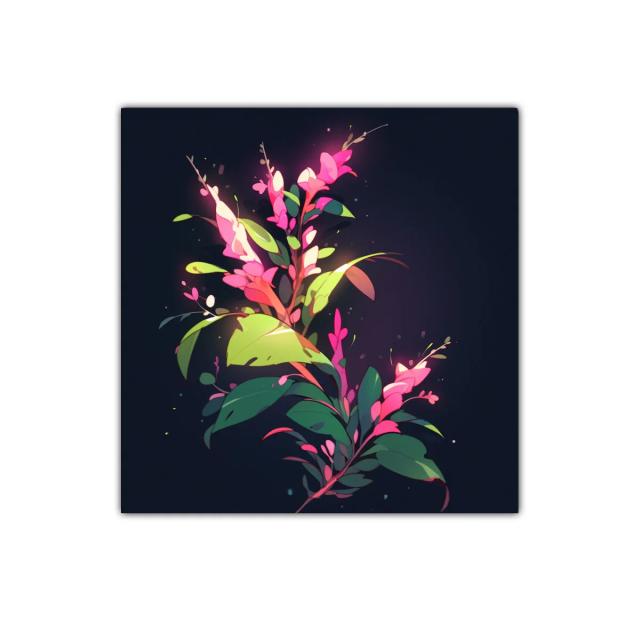 Rama Floral Vibrante con Destellos de Luz