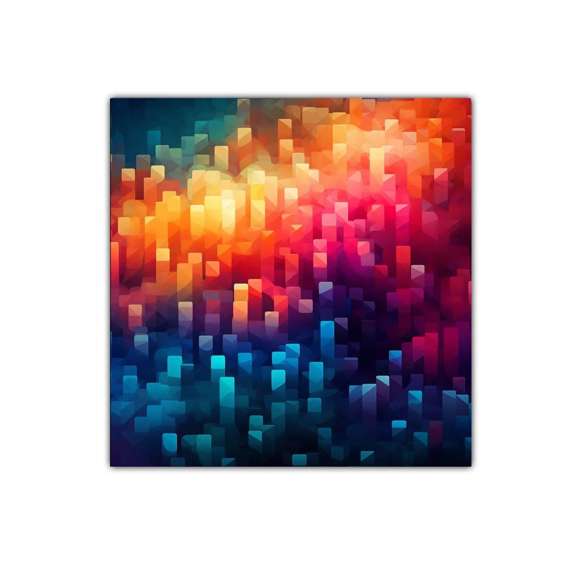 Composición abstracta con bloques de luz y color vibrante