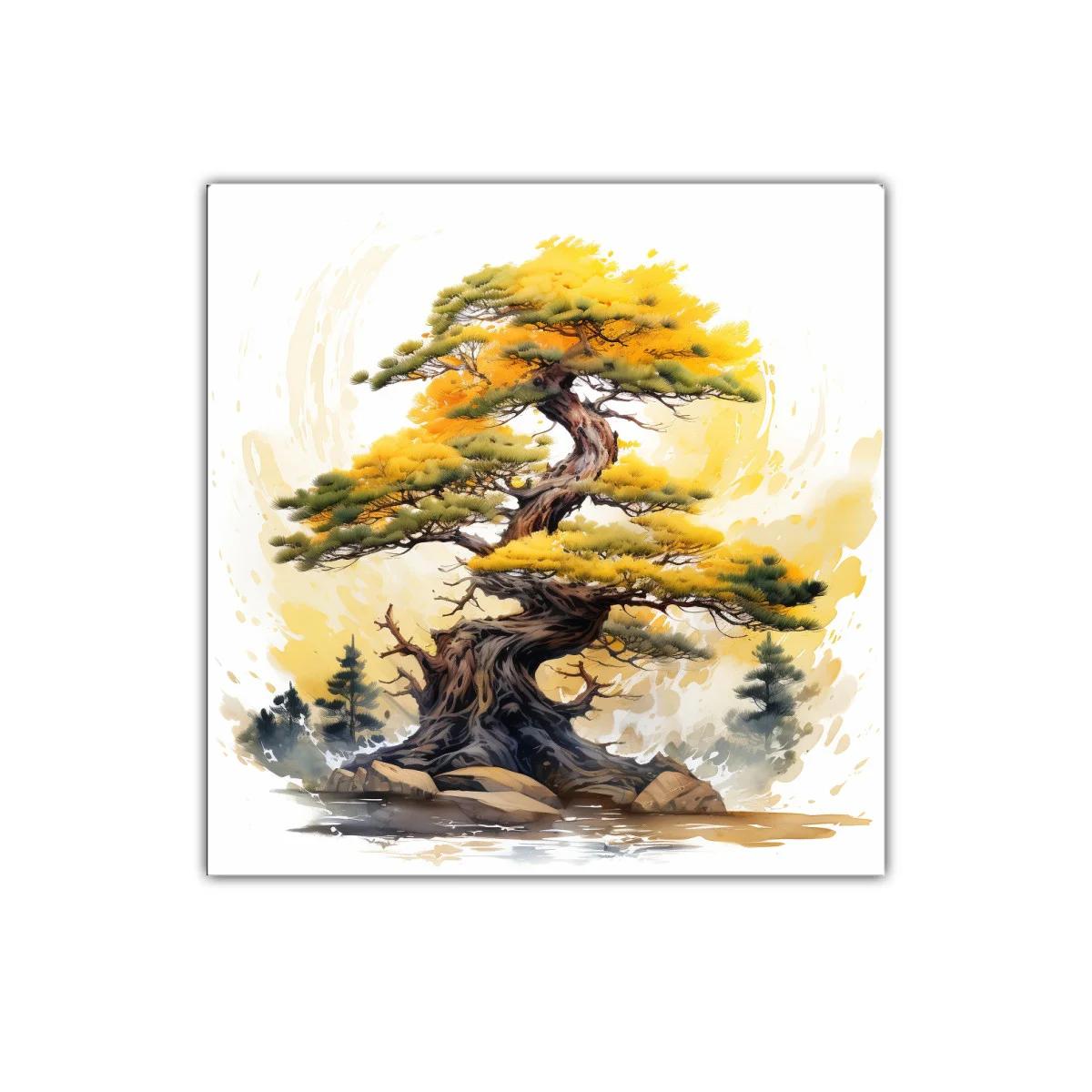 Árbol antiguo con follaje dorado y detalles naturales — imagen principal