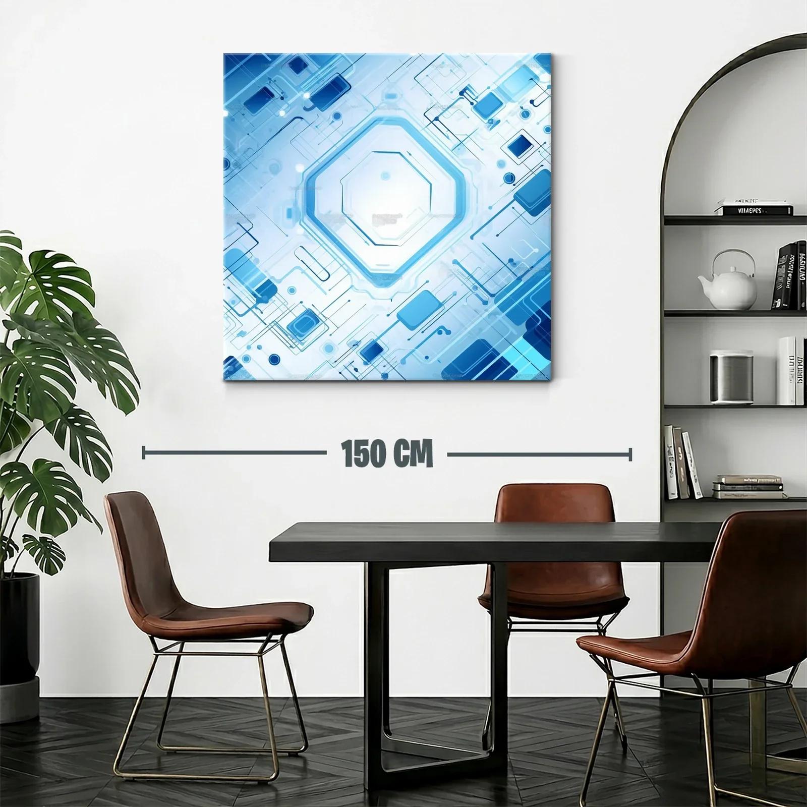 Diseño geométrico futurista en tonos azules y blancos — miniatura 2