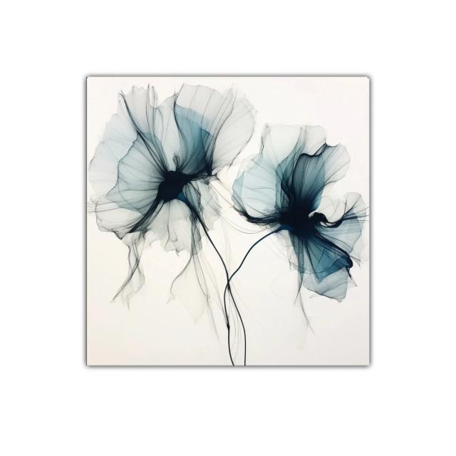 Elegancia floral en azul suavemente etéreo