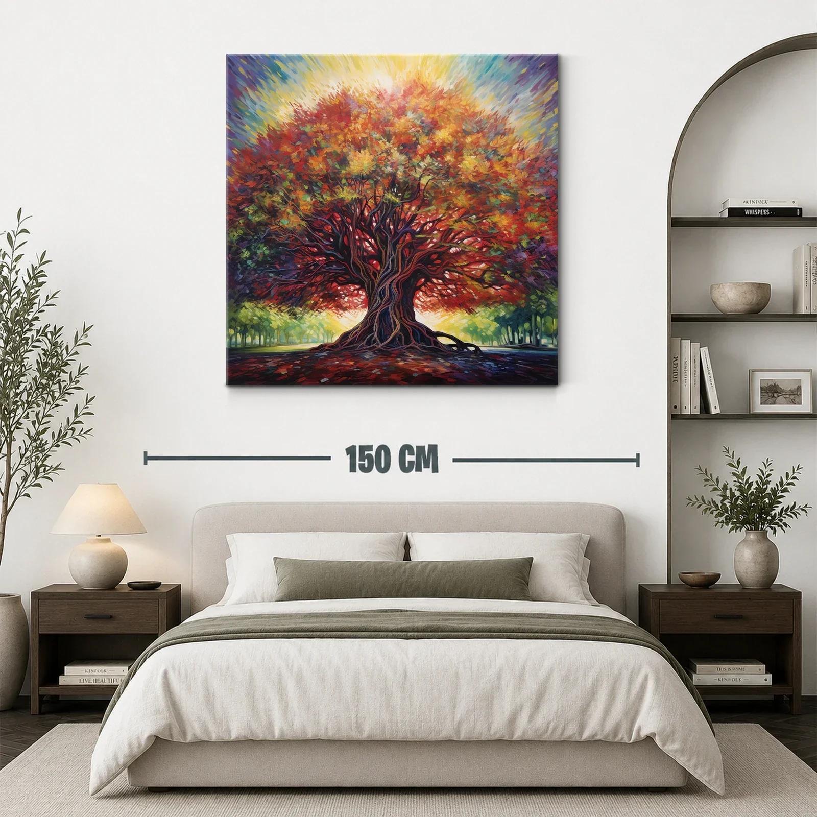 Árbol vibrante con follaje en llamas y luz radiante — miniatura 3