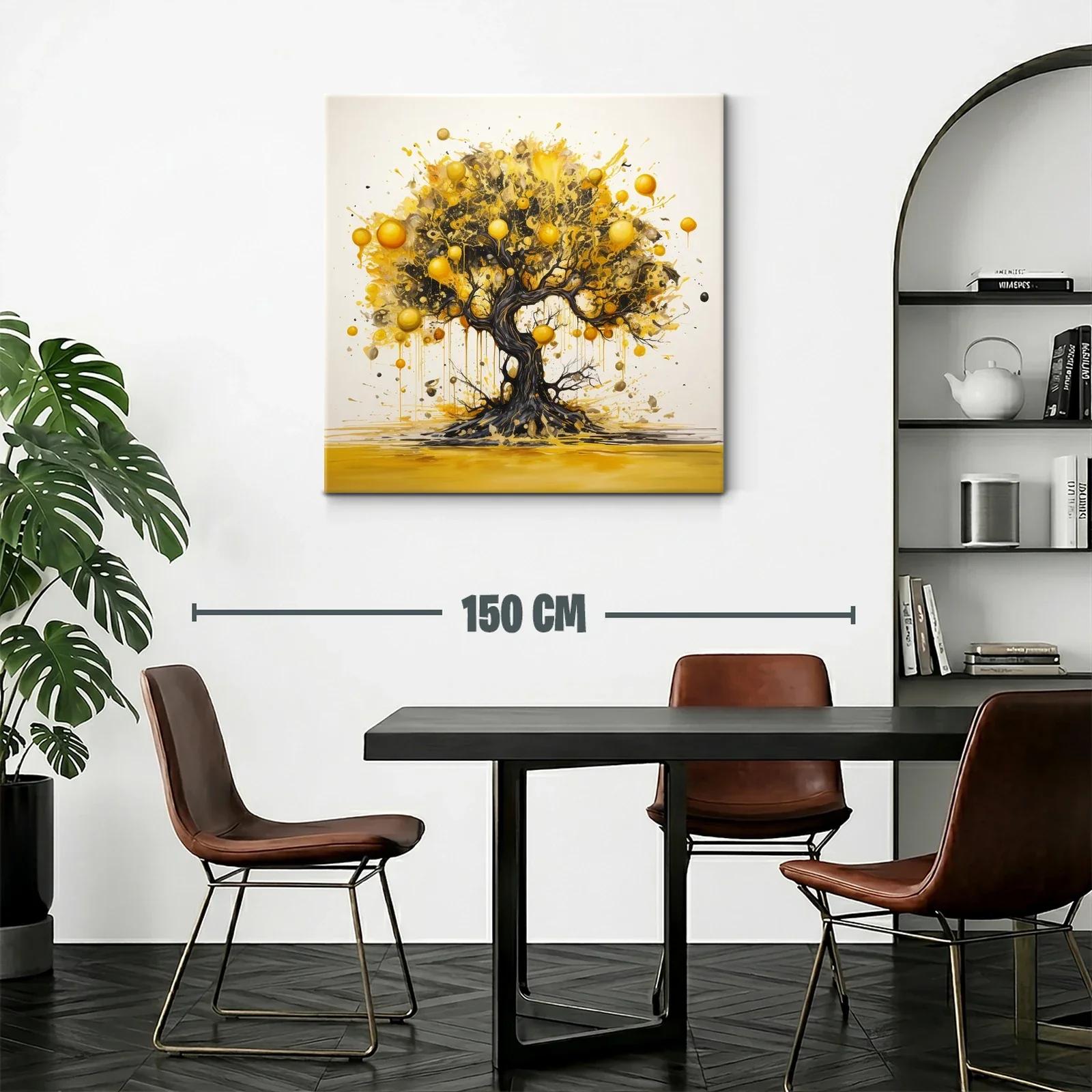 Árbol dorado con ramas en movimiento lleno de energía vibrante — miniatura 2