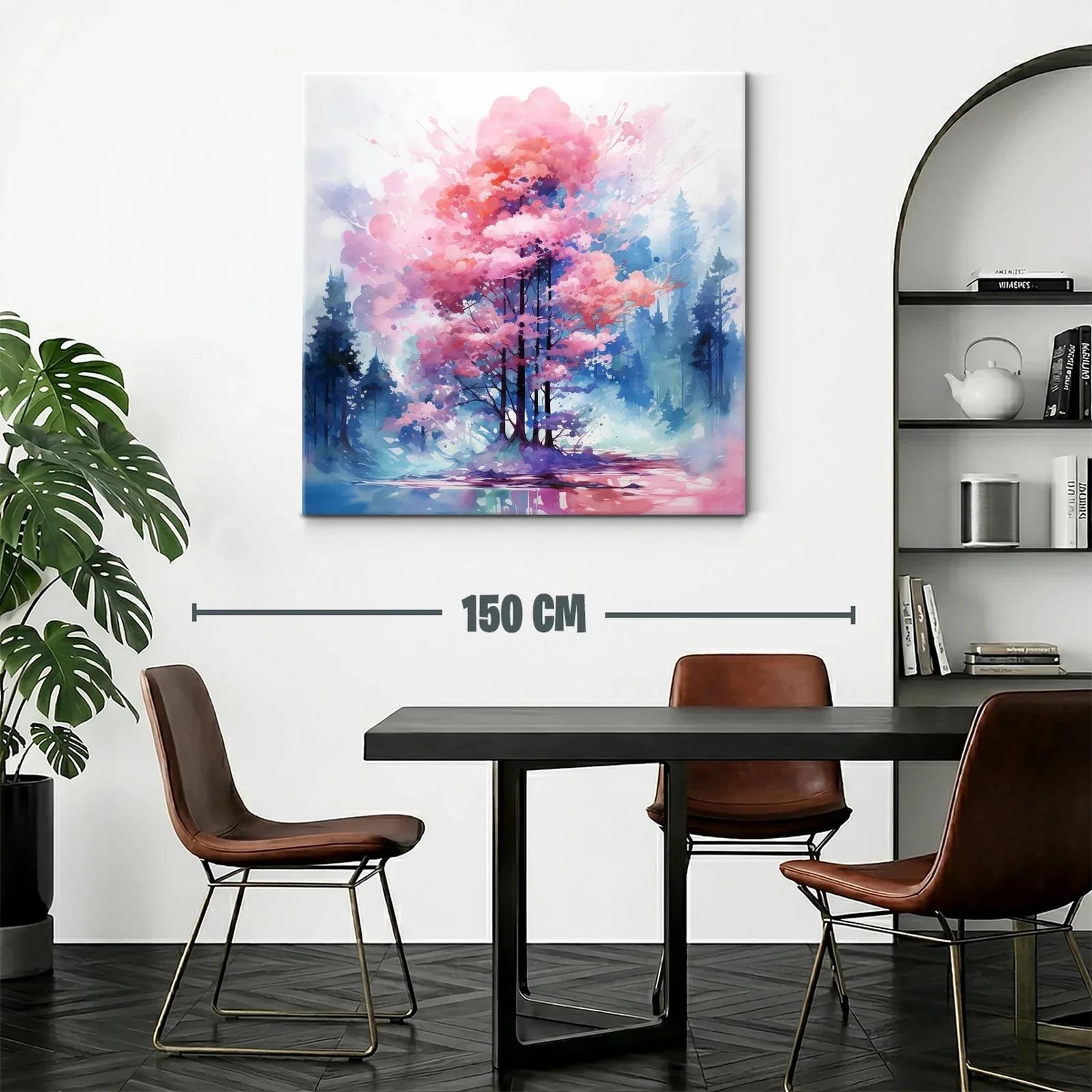 Árbol en tonos rosas y azules creando atmósfera serena — miniatura 2