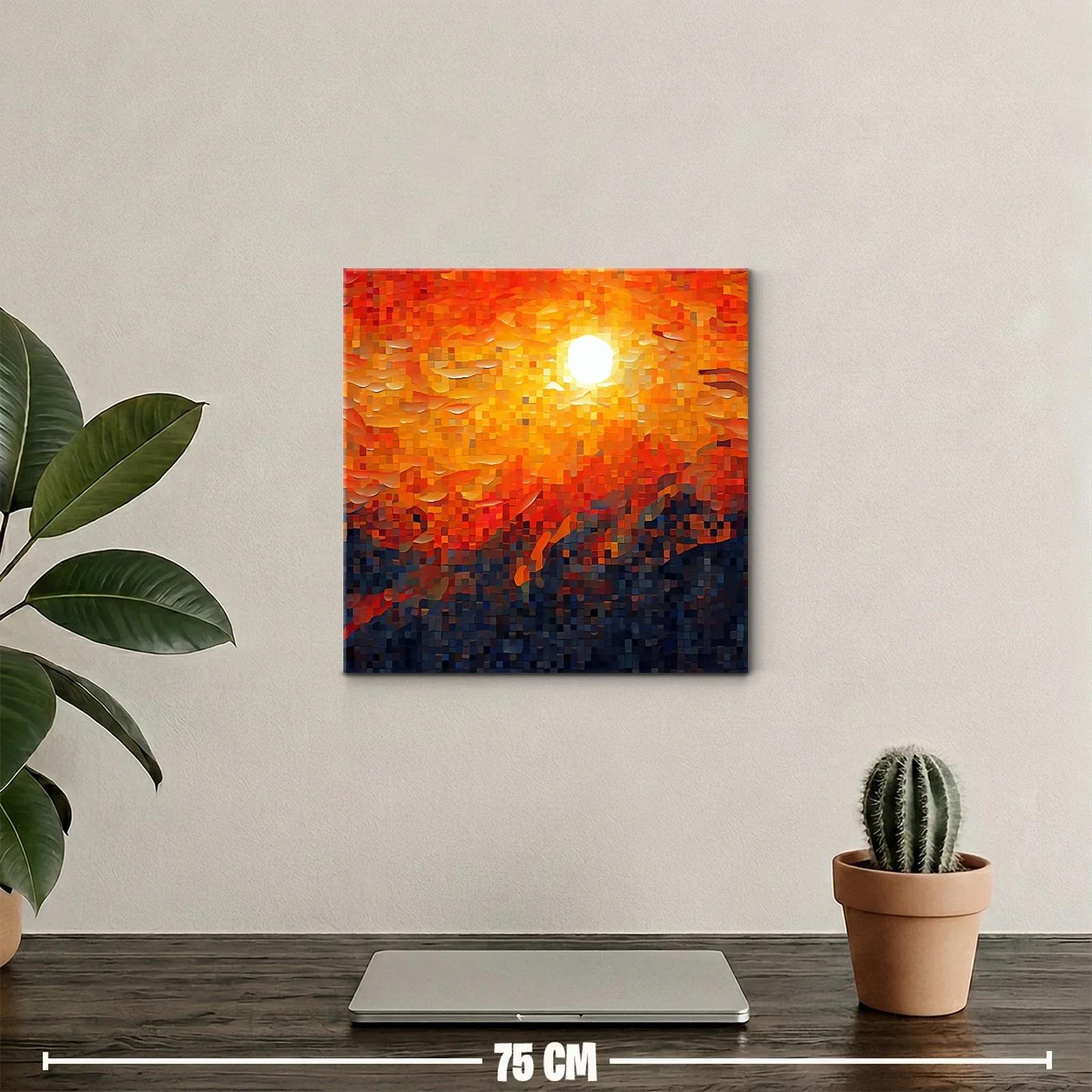 Atardecer vibrante con mosaico de tonos cálidos y fríos — miniatura 2