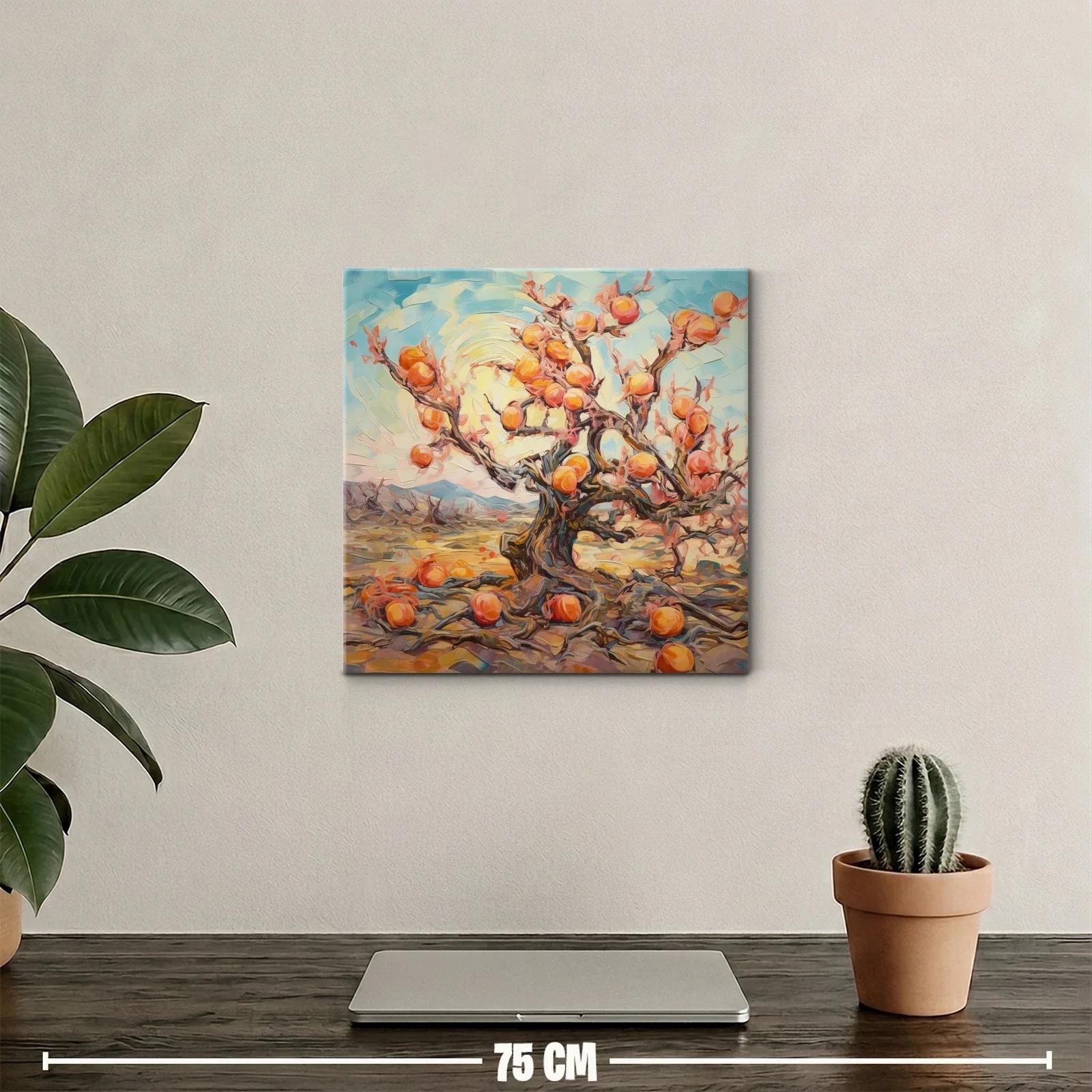 Árbol con Frutos Naranjas en Paisaje Soleado — miniatura 2