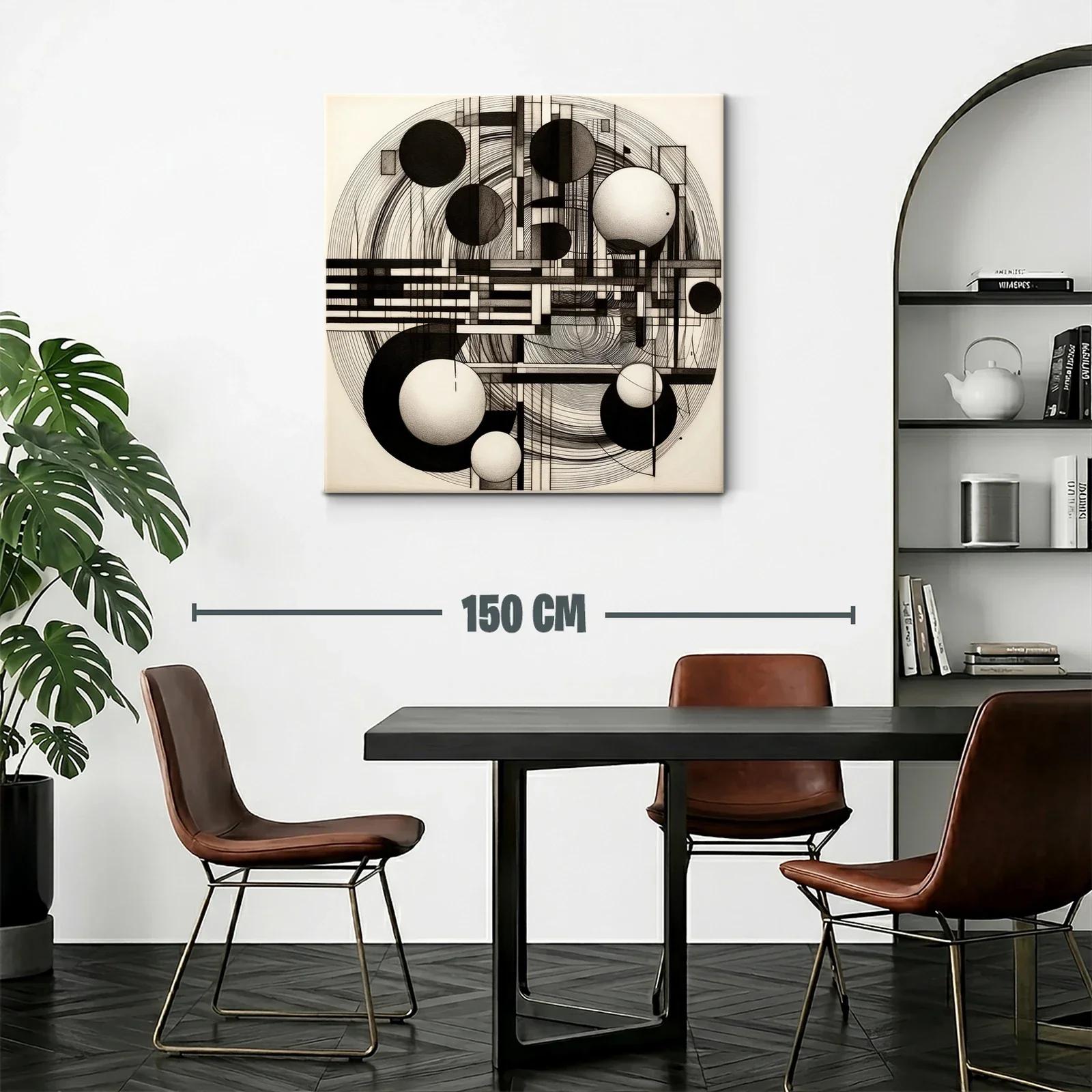 Composición geométrica en blanco y negro para espacios modernos — miniatura 2