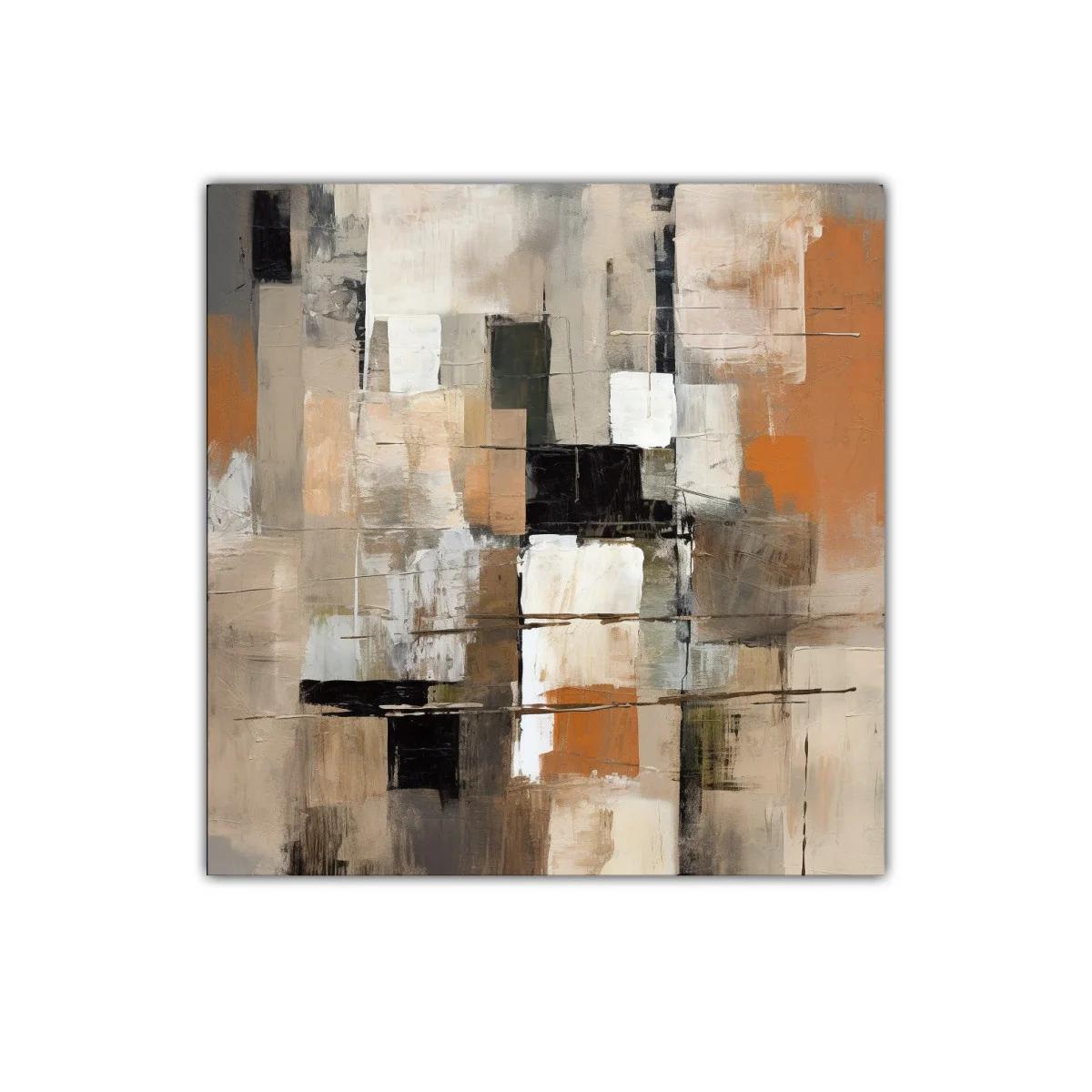 Composición abstracta en tonos cálidos y neutros