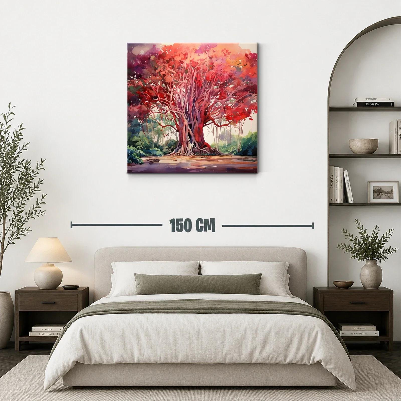 Árbol majestuoso con follaje en tonalidades rojas vibrantes — miniatura 3