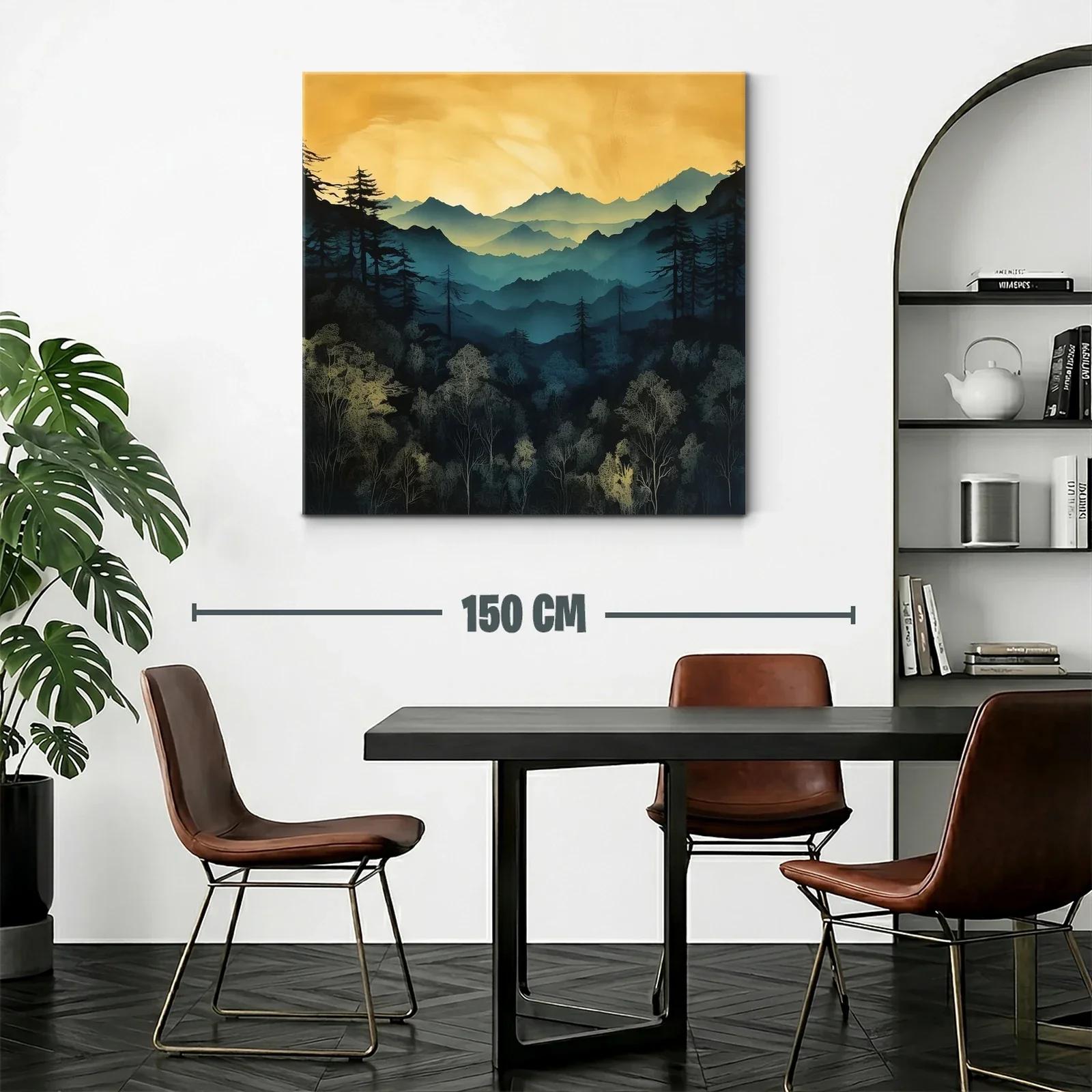 Atardecer dorado sobre montañas y bosques silentes — miniatura 2