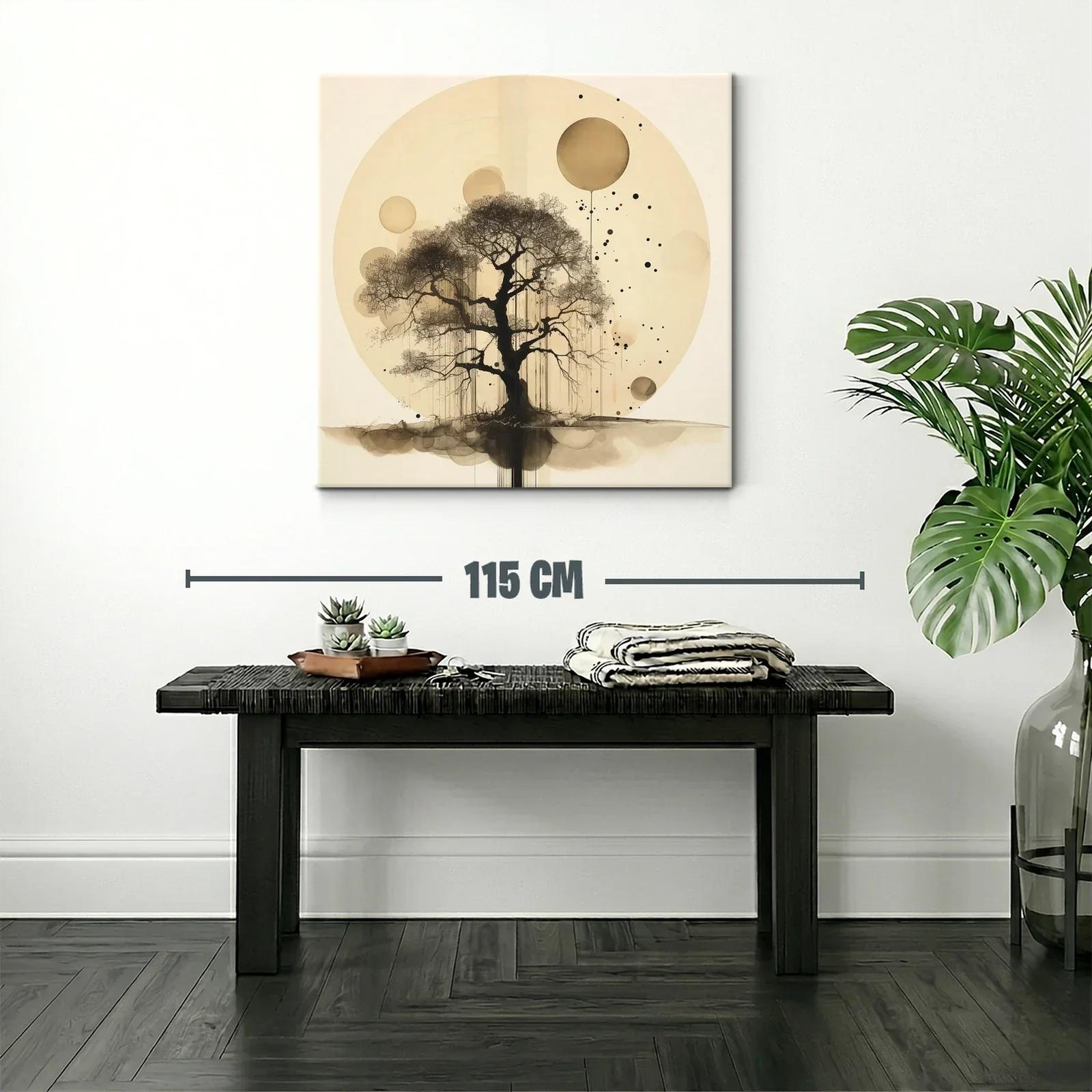 Árbol abstracto con círculos en tonos sepia — miniatura 2
