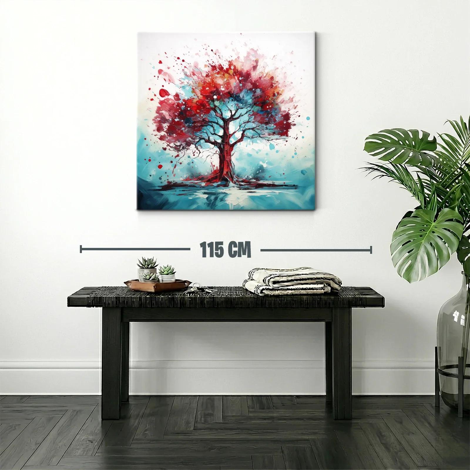 Árbol vibrante con destellos rojos y azules intensos — miniatura 2