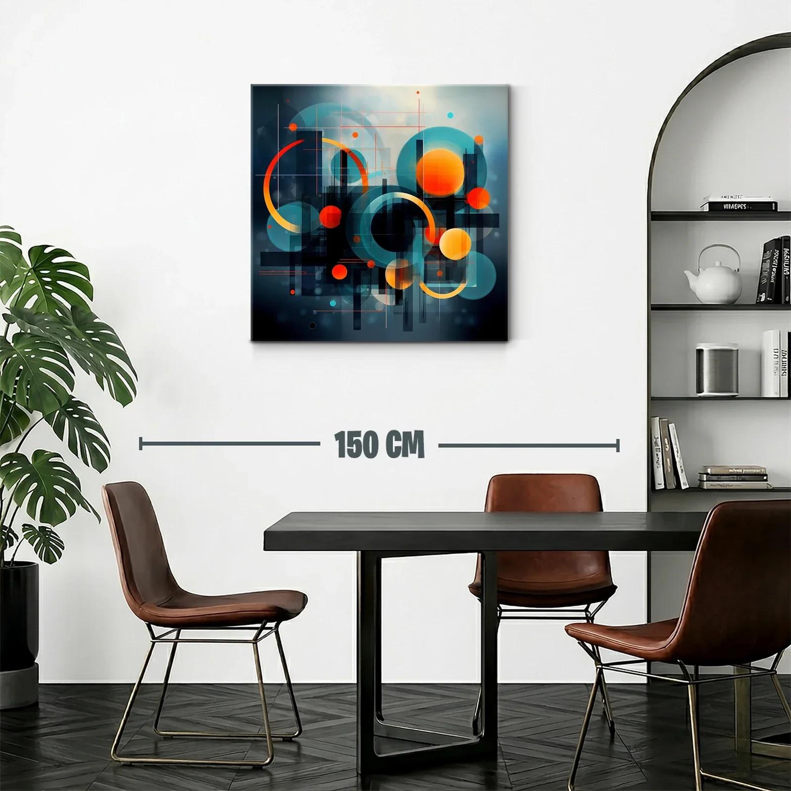 Composición abstracta con círculos y líneas en tonos vibrantes — miniatura 2
