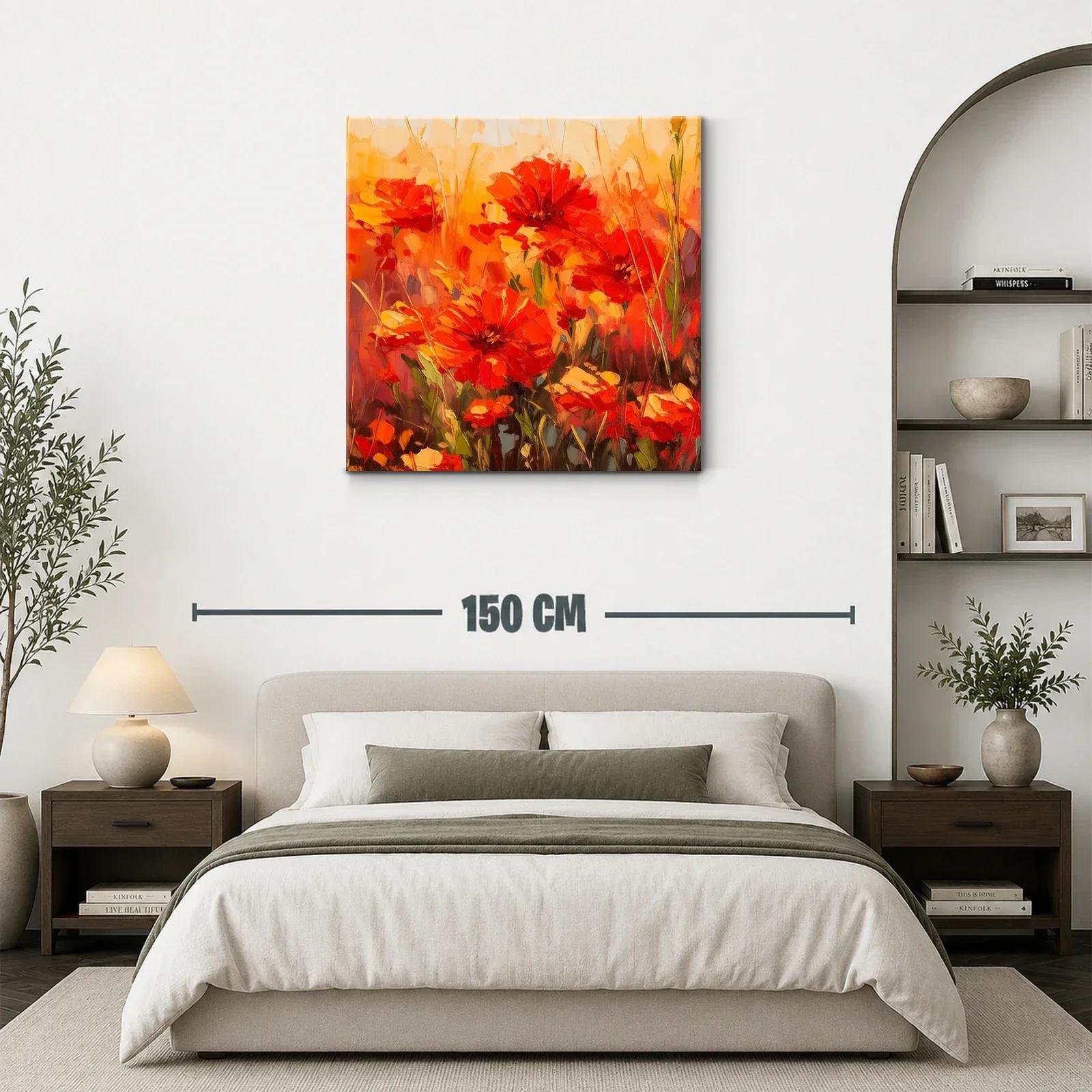 Explosión de amapolas rojas en atmósfera cálida — miniatura 3