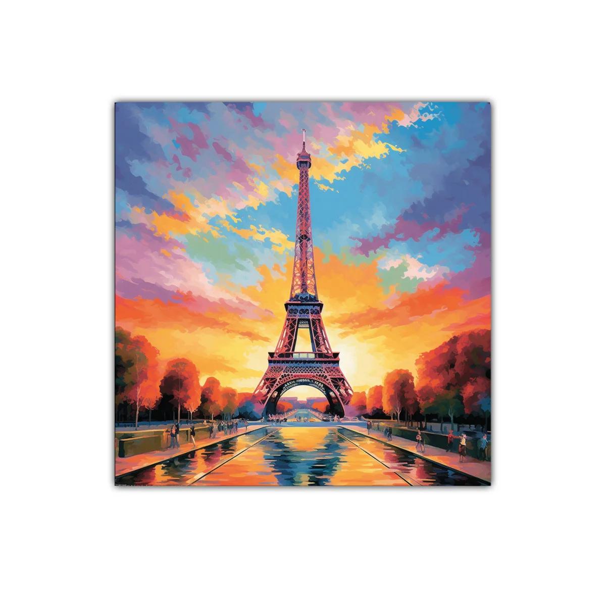 Atardecer vibrante en la torre de París — imagen principal