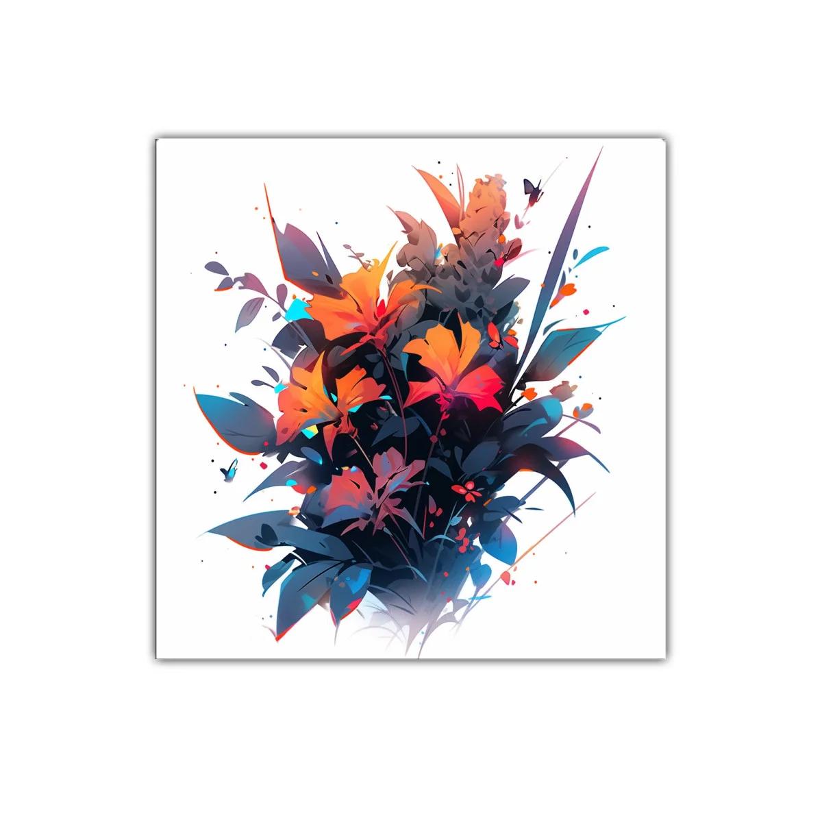 Decorativo ramo floral vibrante con tonos cálidos y fríos — imagen principal