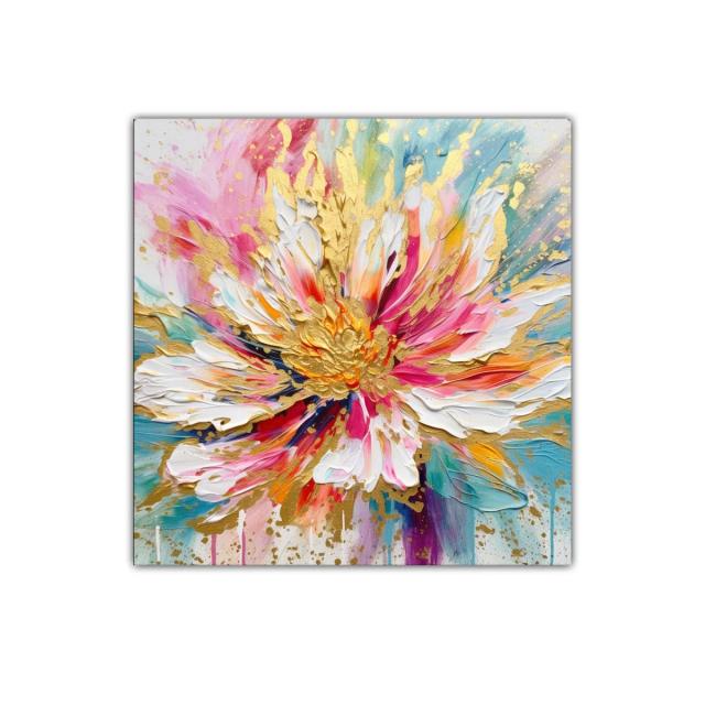 Explosión de colores con detalles dorados vibrantes