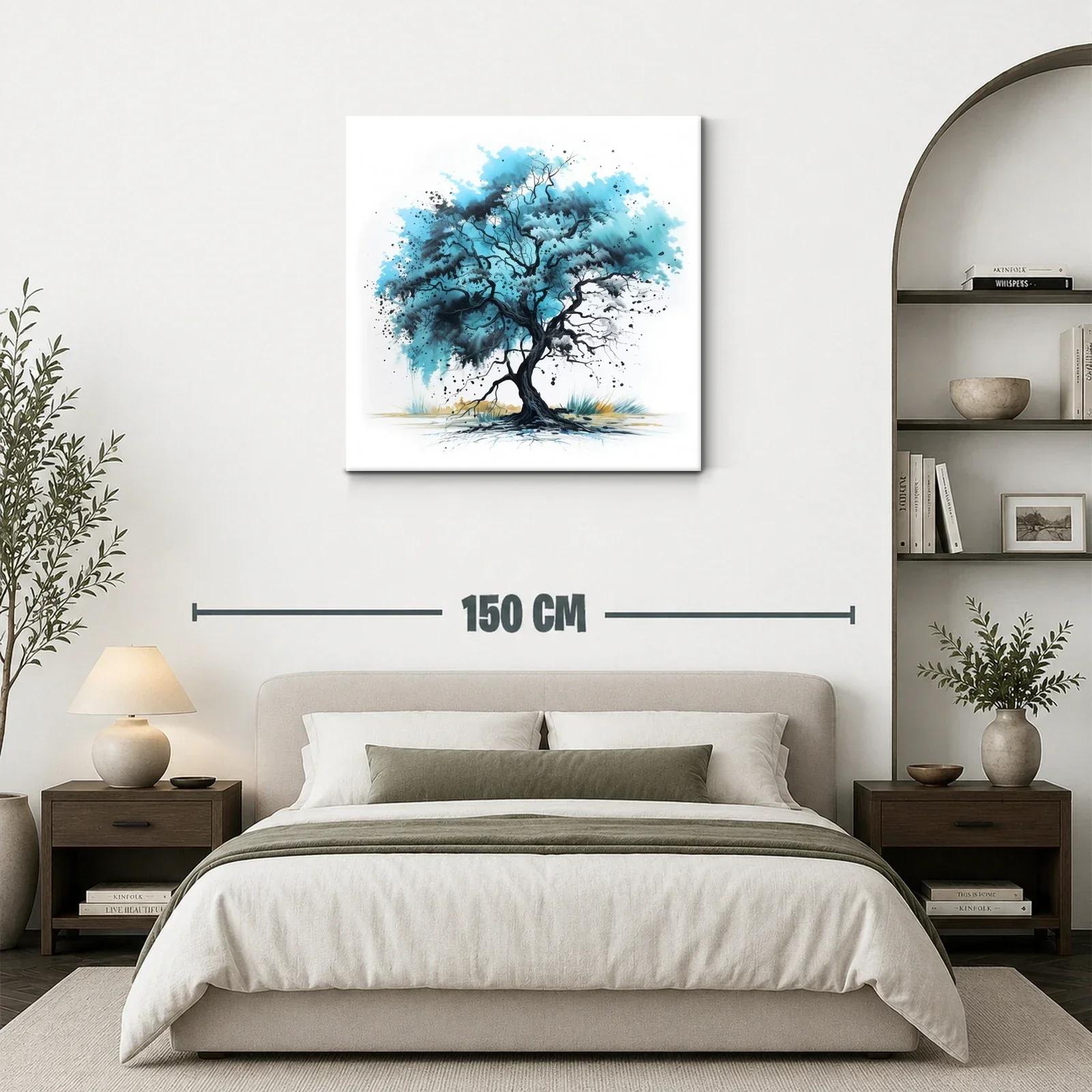 Árbol azul con ramas dinámicas y elegante contraste — miniatura 3