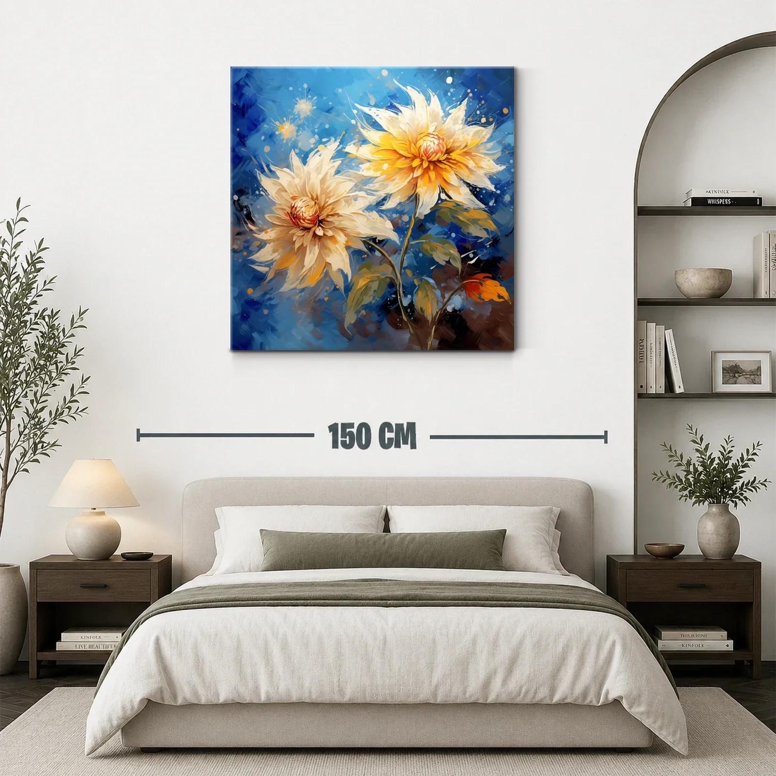 Flores luminosas en vibrantes tonos cálidos y fríos — miniatura 3