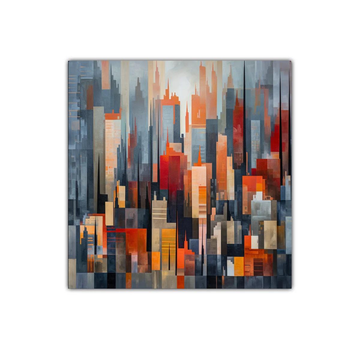 Composición abstracta de paisaje urbano con tonos cálidos — imagen principal