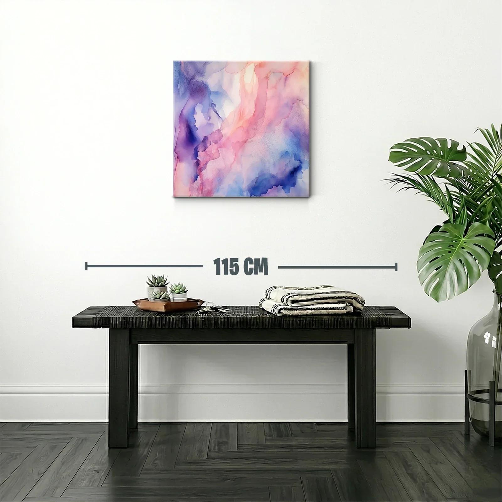 Cuadro abstracto con suaves tonalidades pastel y azules — miniatura 2