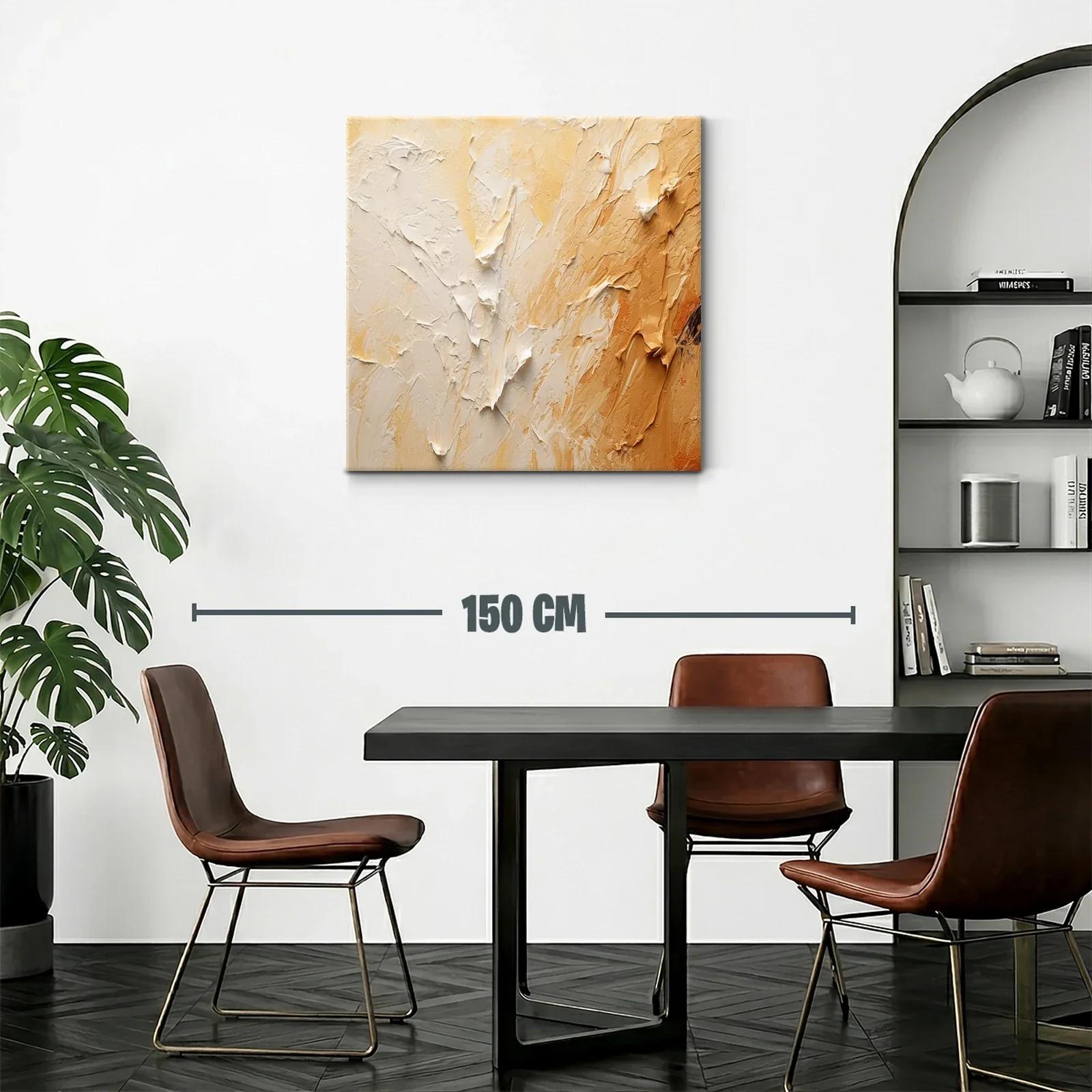 Cuadro abstracto en tonos cálidos para ambiente acogedor — miniatura 2