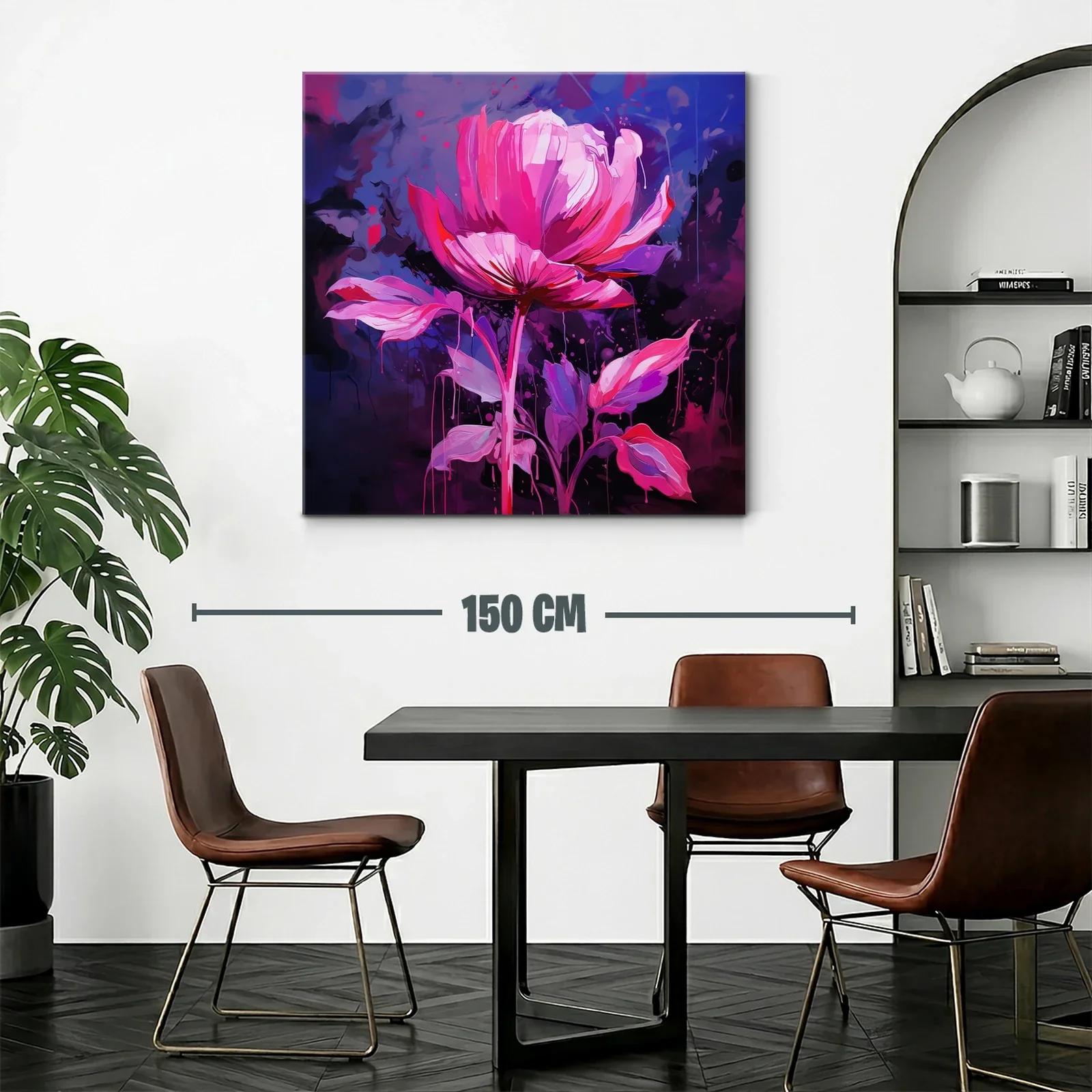 Flor vibrante en tonos rosa sobre fondo azul oscuro — miniatura 2