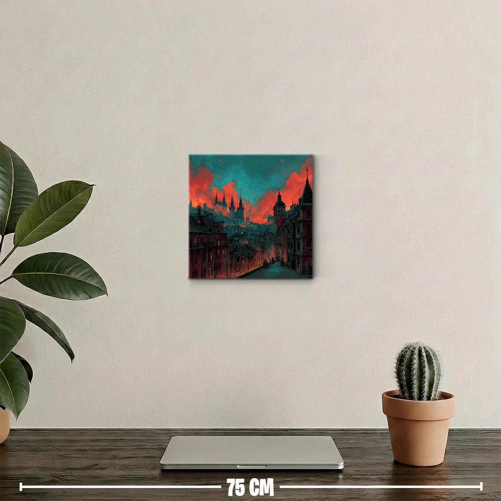 Ciudad antigua iluminada por un cielo crepuscular — miniatura 2
